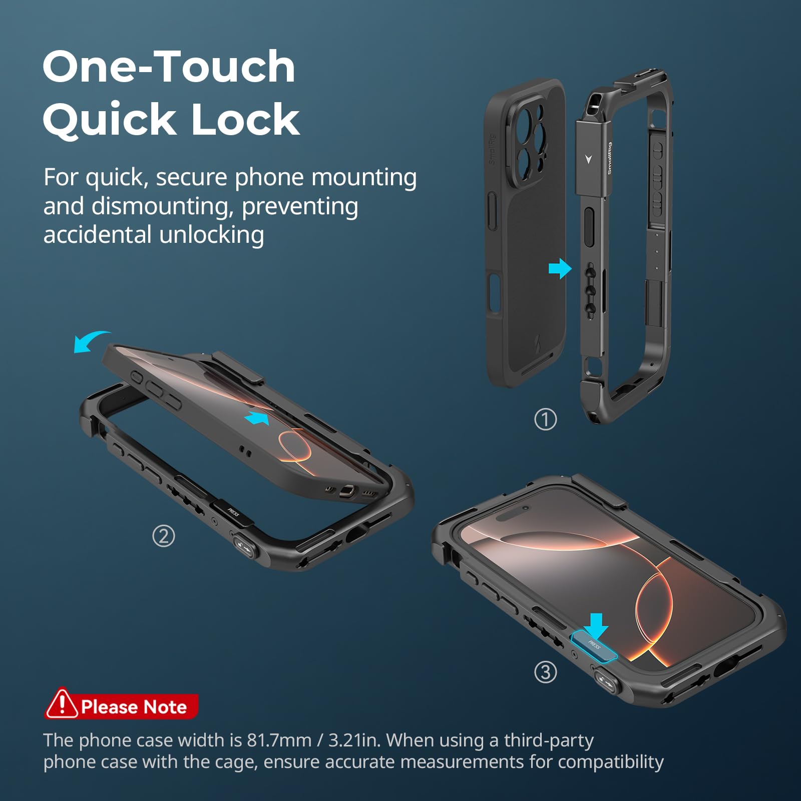 SmallRig iPhone 16 Pro Video Cage Kit - Dual Handheld Rig with Wireless Quick Release Side Handle for Professional Video Recording, YouTube, Live Streaming & Vlogging (Model 5007) - Perfect for Content Creators, Filmmakers and Mobile Videographers