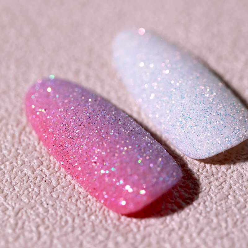 6 Jars Iridescent Nail Glitter Powder - White Glitter Flakes & AB Sequins for Nail Art | Ultra Shine Sparkle Pigment | DIY Manicure, Pedicure, Gel Polish & Acrylic Nails | Perfect for Parties, Weddings & Special Occasions