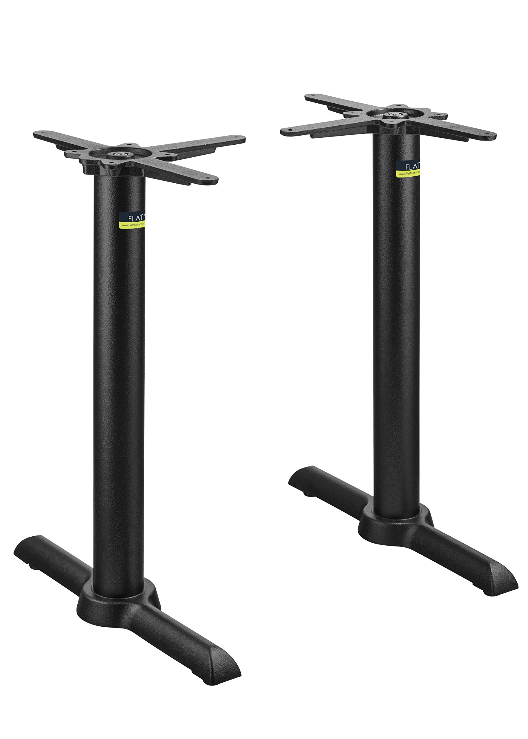 FLAT AUTO-ADJUST KT22 Self-Stabilizing Table Base - Heavy Duty Twin-Pedestal Cast Iron Dining Table Base for Restaurant, Kitchen & Home Use