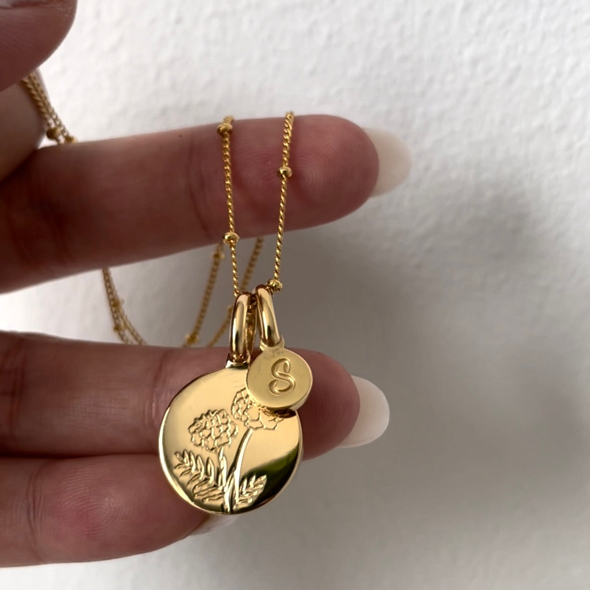 Lily of the Valley Initial Necklace - Personalized May Birth Flower Jewelry for Women - Perfect Gift for Mother's Day, Birthday & Anniversary