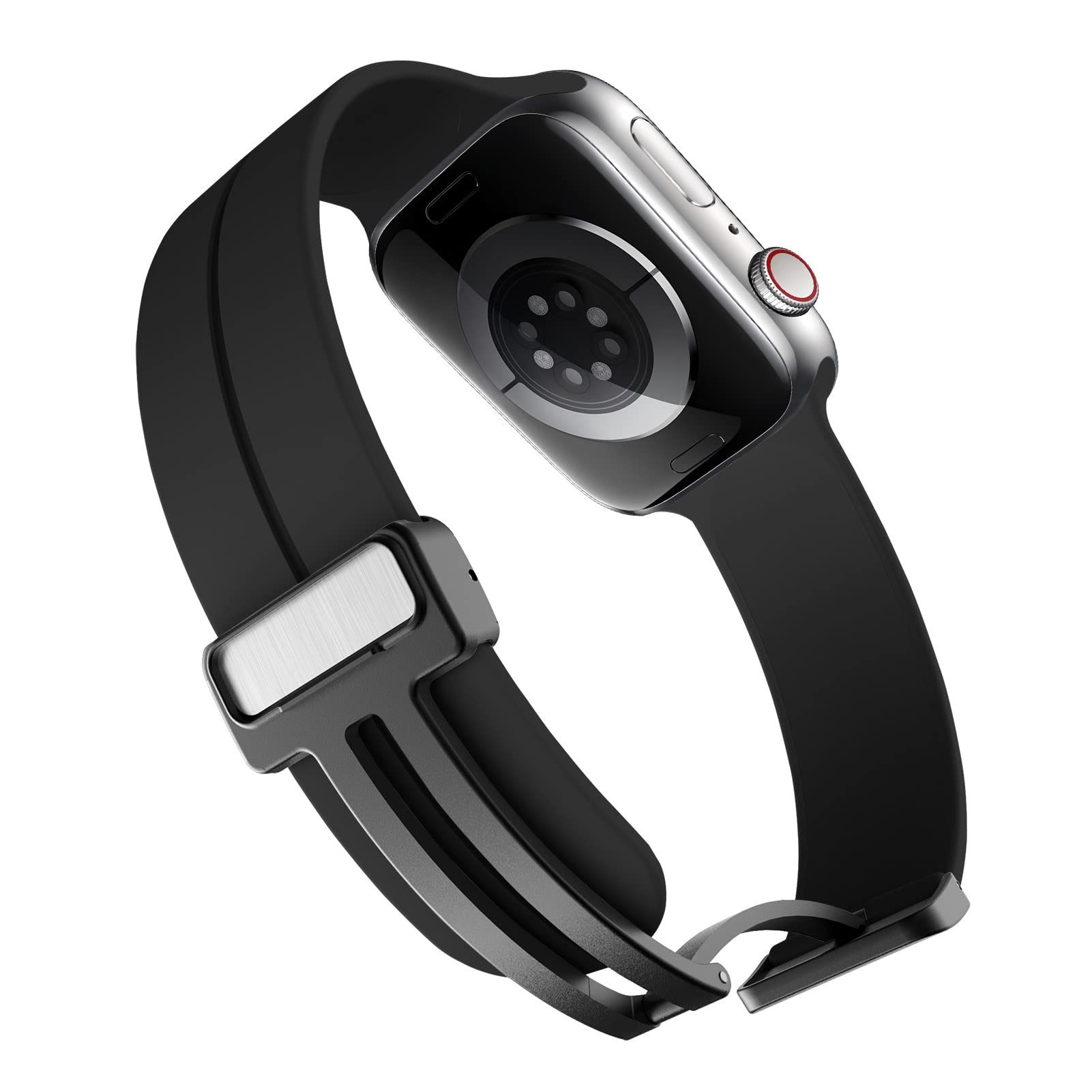 Magnetic Sport Silicone Band for Apple Watch Ultra 2/Ultra/Series 10/9/8/7/6/5/4/3/SE 2nd Gen - 38mm 40mm 41mm 42mm 44mm 45mm 46mm 49mm - Durable Comfortable Strap for Men & Women - Perfect for Workouts, Running & Everyday Use