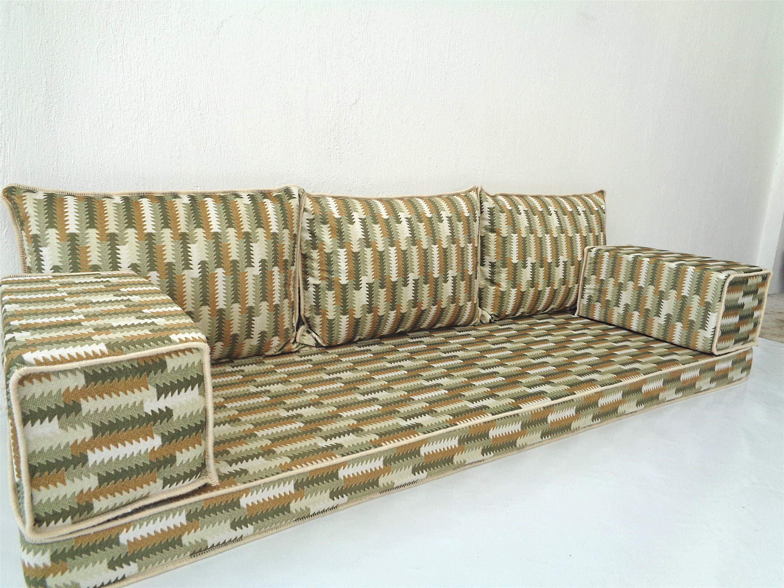 Modern Floor Seating Sofa - Comfortable Pallet Cushions for Living Room, Patio, Balcony & Oriental Style Decor | Arabic Couches & Bench Cushions for Cozy Home, Lounge & Meditation Spaces