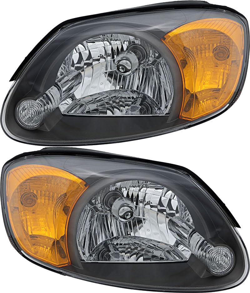2003-2006 Hyundai Accent Replacement Headlights Set - Halogen Driver & Passenger Side Lamps - Perfect for Night Driving & Enhanced Visibility