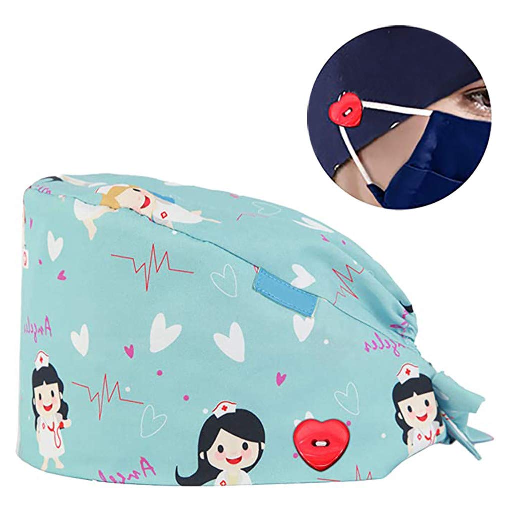 Unisex Medical Scrub Cap with Buttons - Breathable Bouffant Surgical Head Cover for Nurses & Doctors - Perfect for Hospitals, Clinics & Operating Rooms