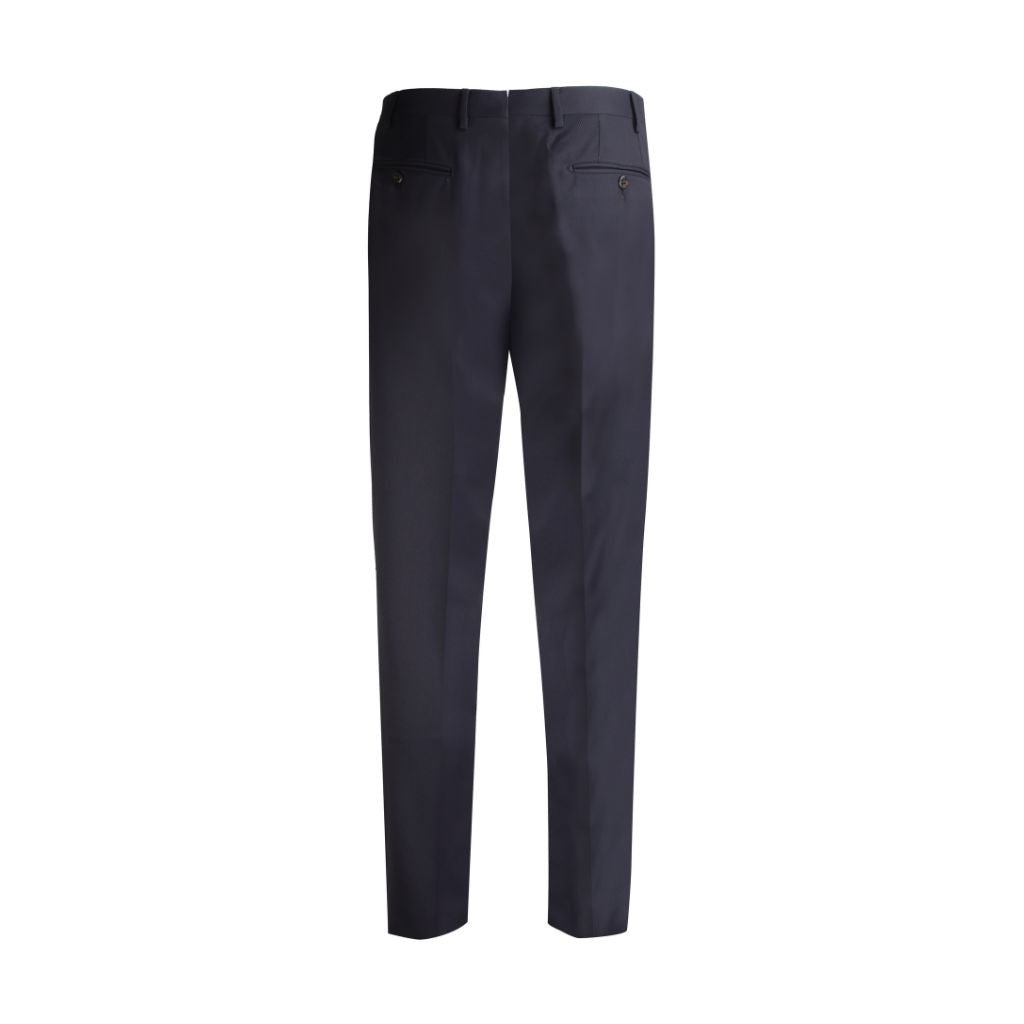 Corneliani Men's Techno Wool Stretch Dress Pants - Navy Blue Slim Fit Business Trousers for Office & Formal Occasions