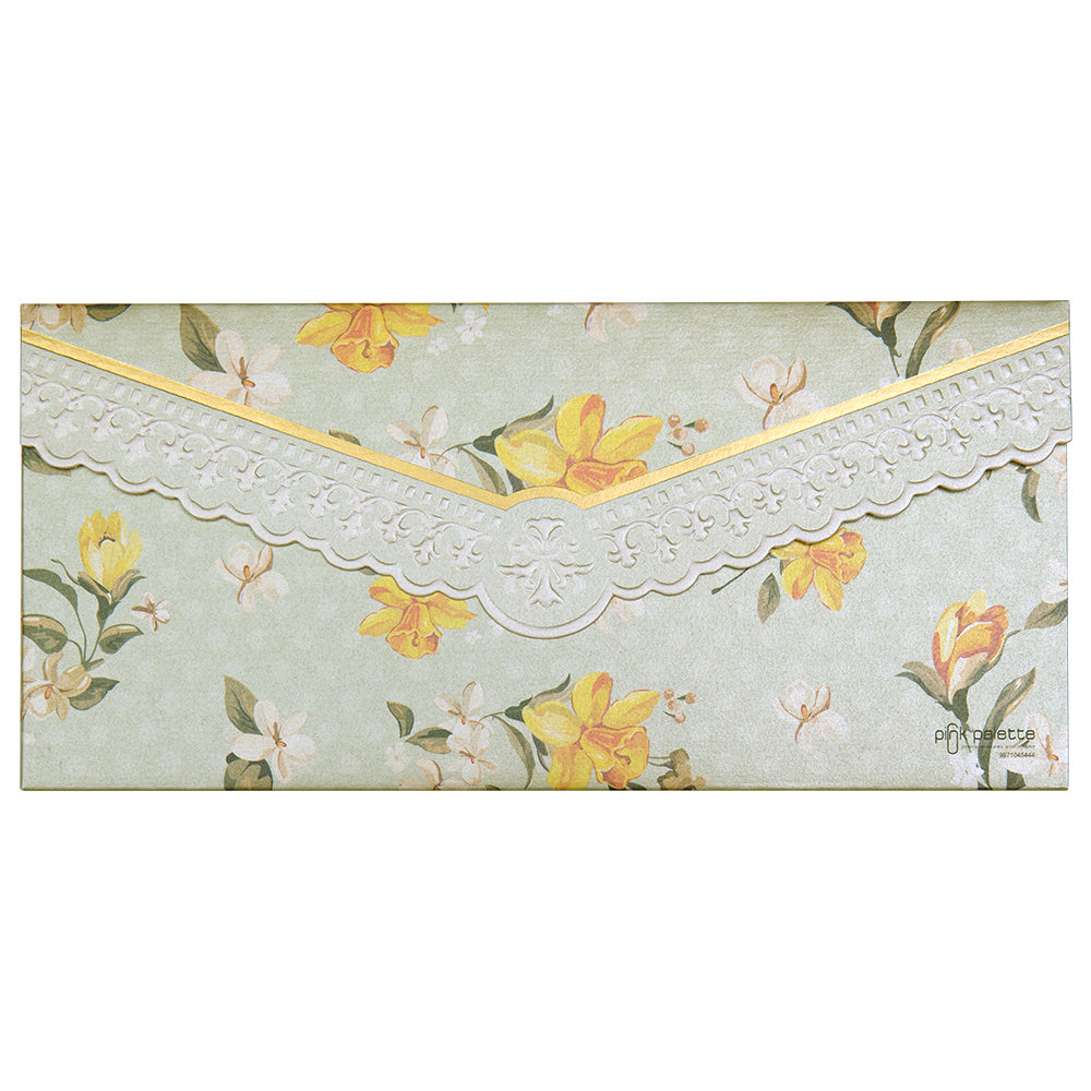 Elegant Mint Green Floral Money Envelopes - Set of 10 for Weddings, Gifts & Special Occasions