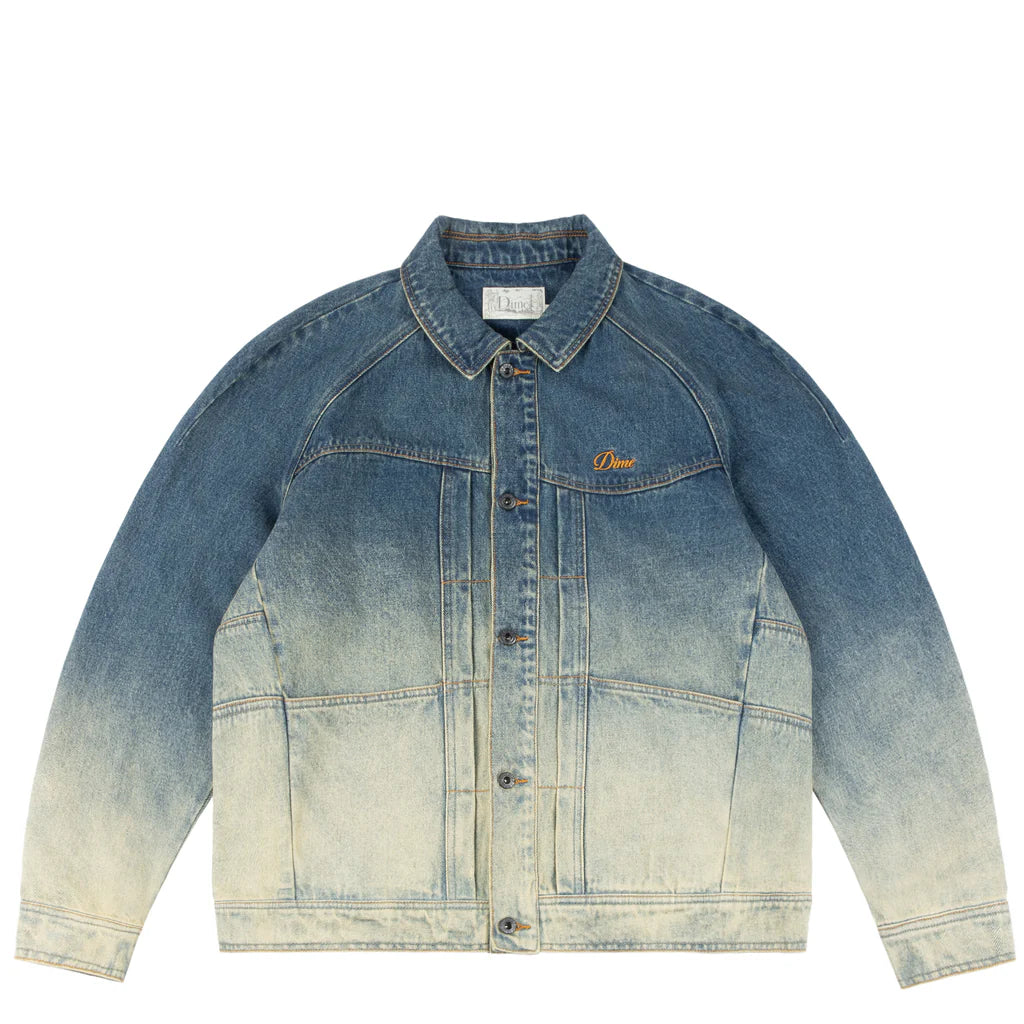 Dime Denim Jacket for Women & Men - Vintage Distressed Denim Trucker Jacket with Button Front & Chest Pockets | Perfect for Casual Outfits, Streetwear & Fall Layering