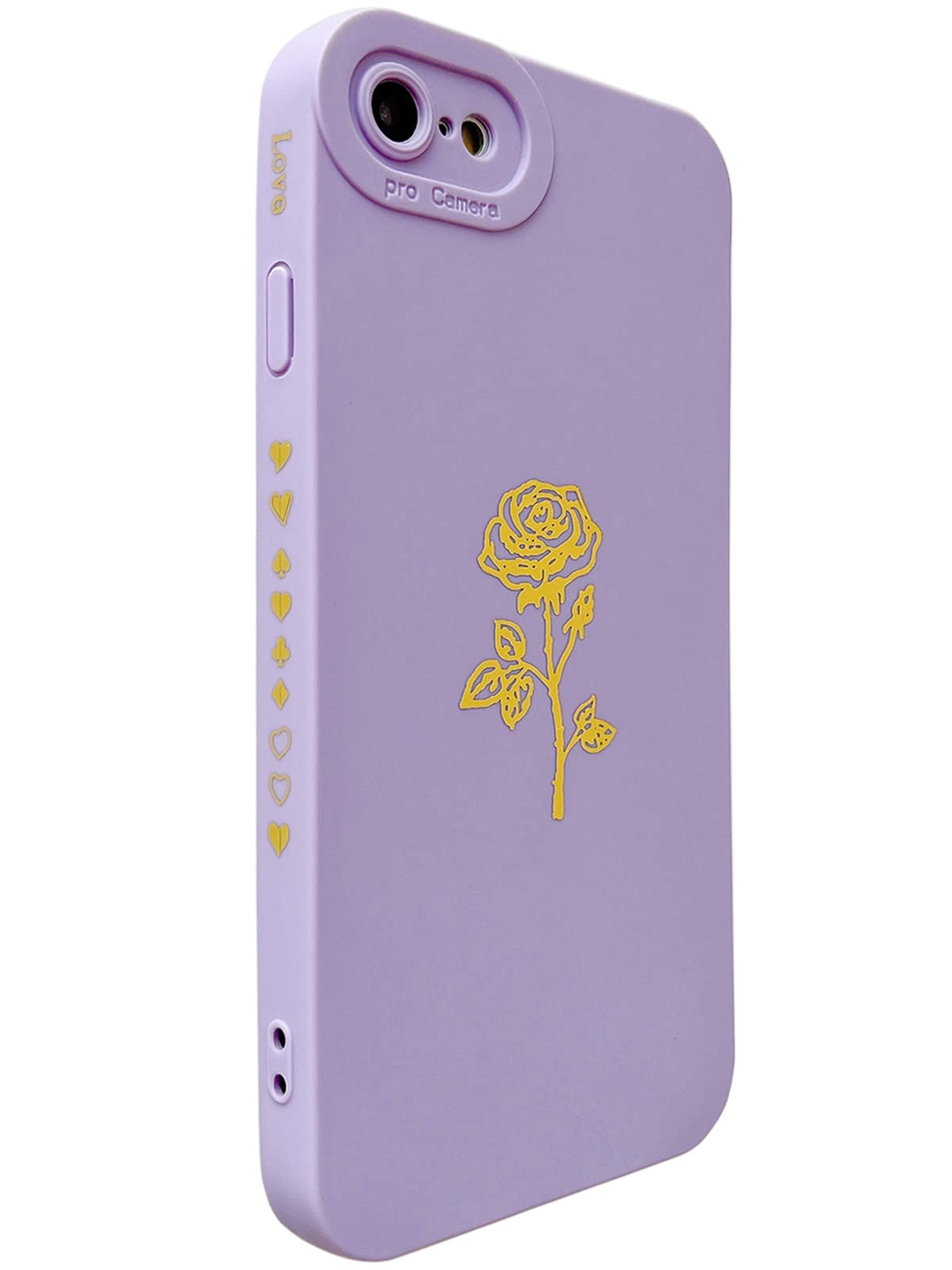 Qokey Rose Gold Flower iPhone Case for iPhone SE 2020/2022, iPhone 8, iPhone 7 (4.7