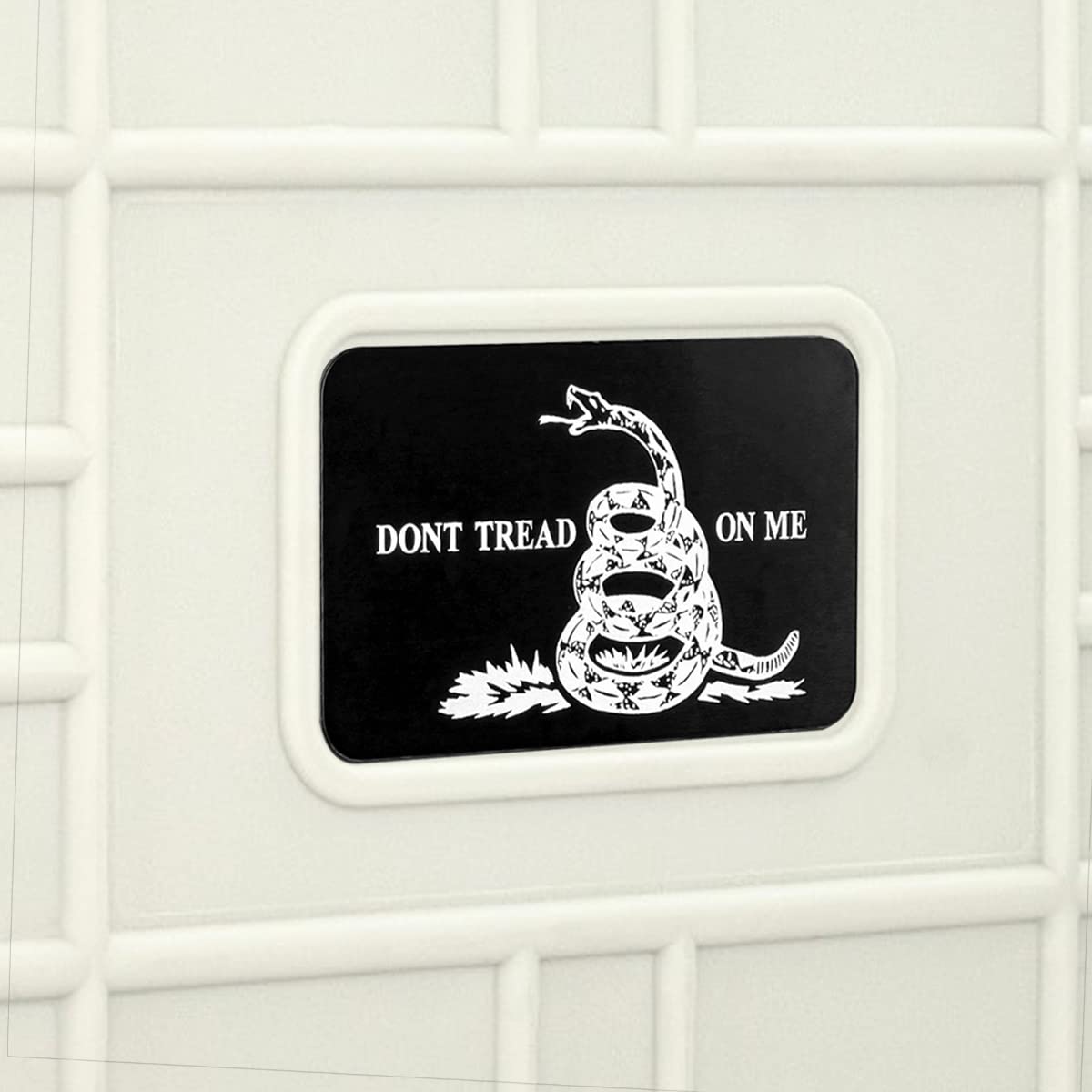 Eylar Don't Tread On Me Hard Rifle Case 44 Inch - Waterproof & Shockproof Protective Gun Case with Foam Interior (White) - Perfect for Hunting, Shooting Range & Firearm Storage