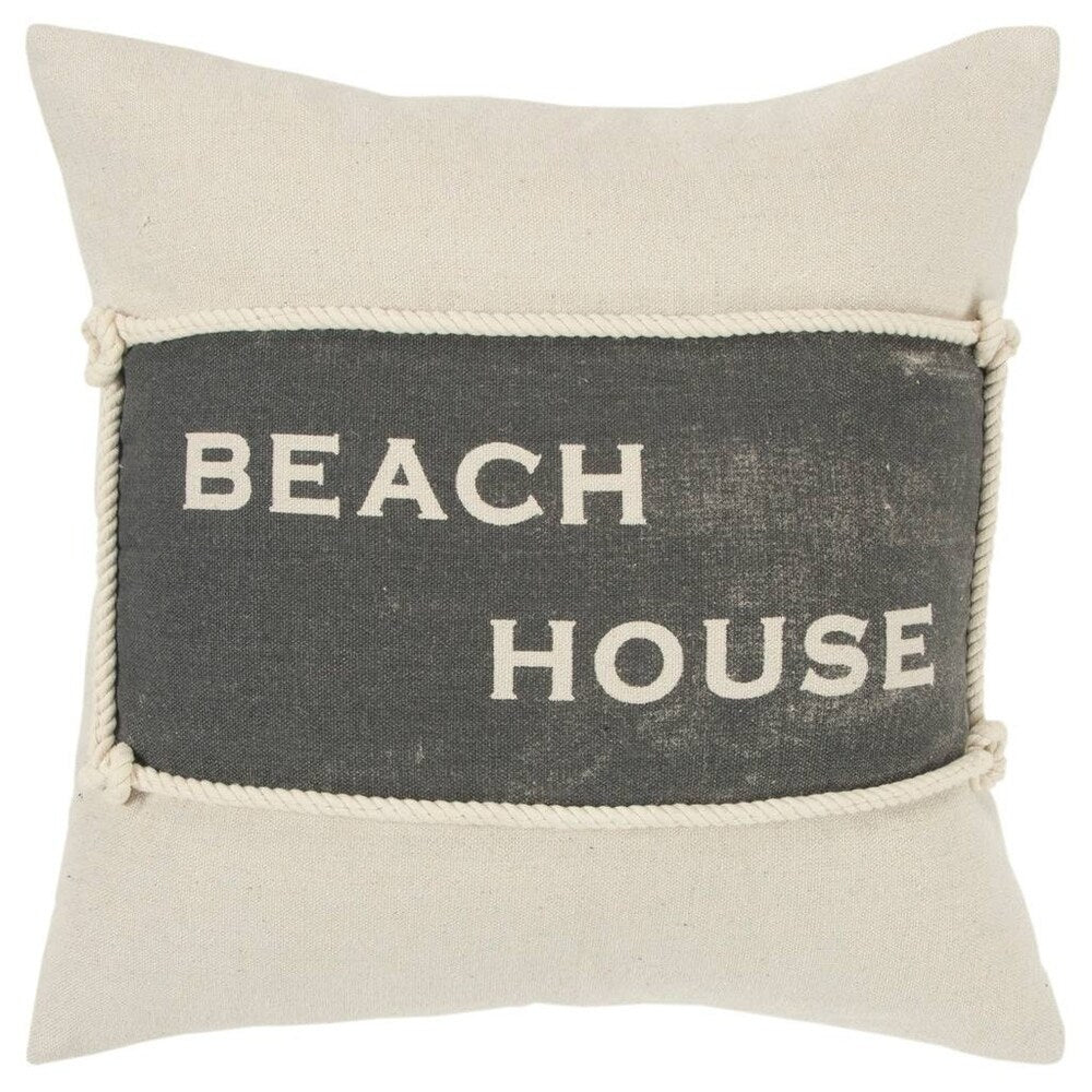 Beach House Pillow - Soft Decorative Throw Pillow for Coastal Home Decor, Living Room, Bedroom & Porch - Perfect for Beach Cottage, Seaside & Nautical Themed Interiors