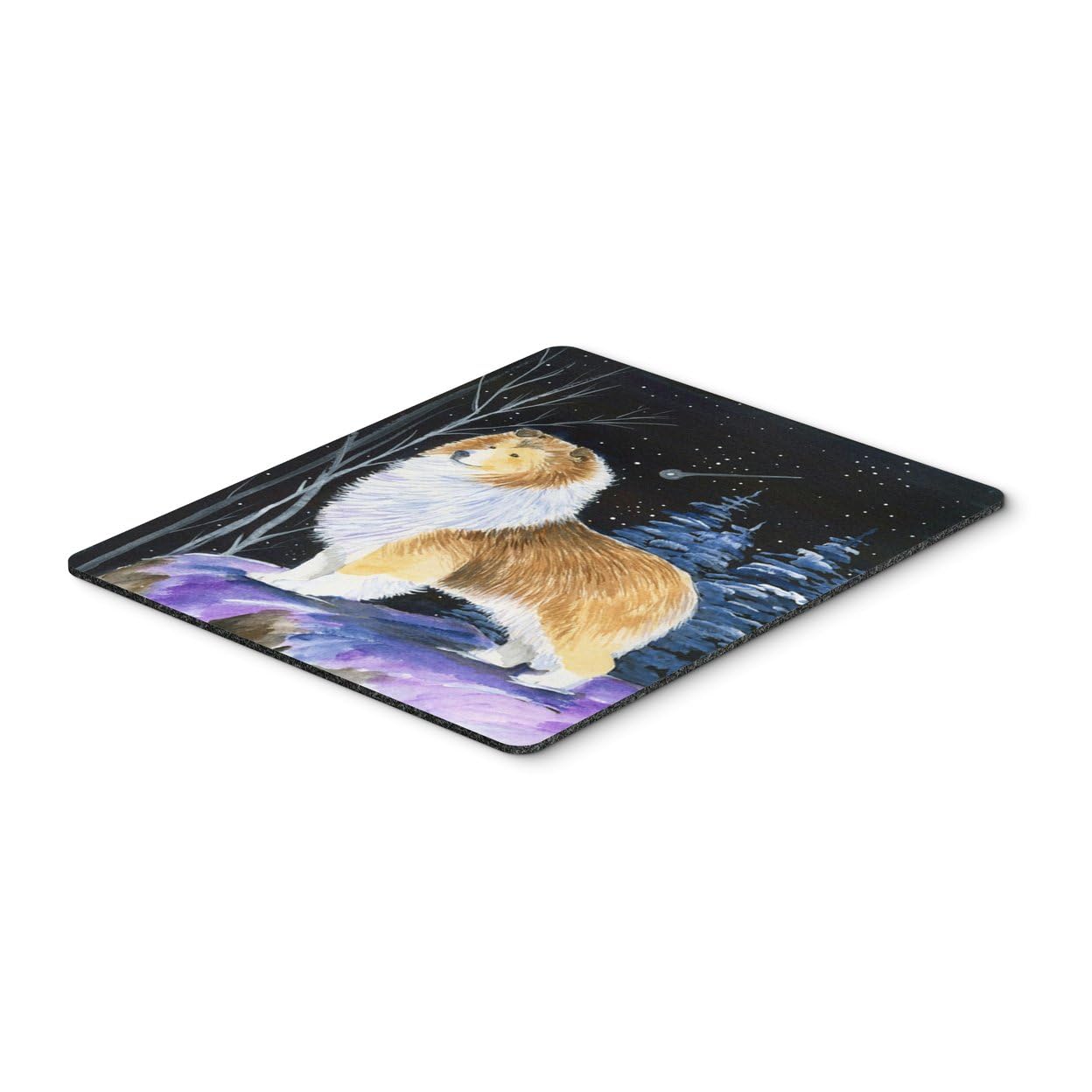 Starry Night Sheltie Mouse Pad & Hot Pad - Large Washable Non-Slip Desk Mat for Home Office, Gaming, Computers & Laptops | Perfect for Workstations, Coffee Tables & Kitchen Use