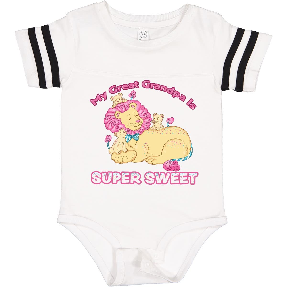 Inktastic My Great Grandpa is Super Sweet Cotton Candy Lions Baby Bodysuit - Soft Cotton Onesie for Newborns & Infants - Perfect for Family Photos, Gifts & Everyday Wear
