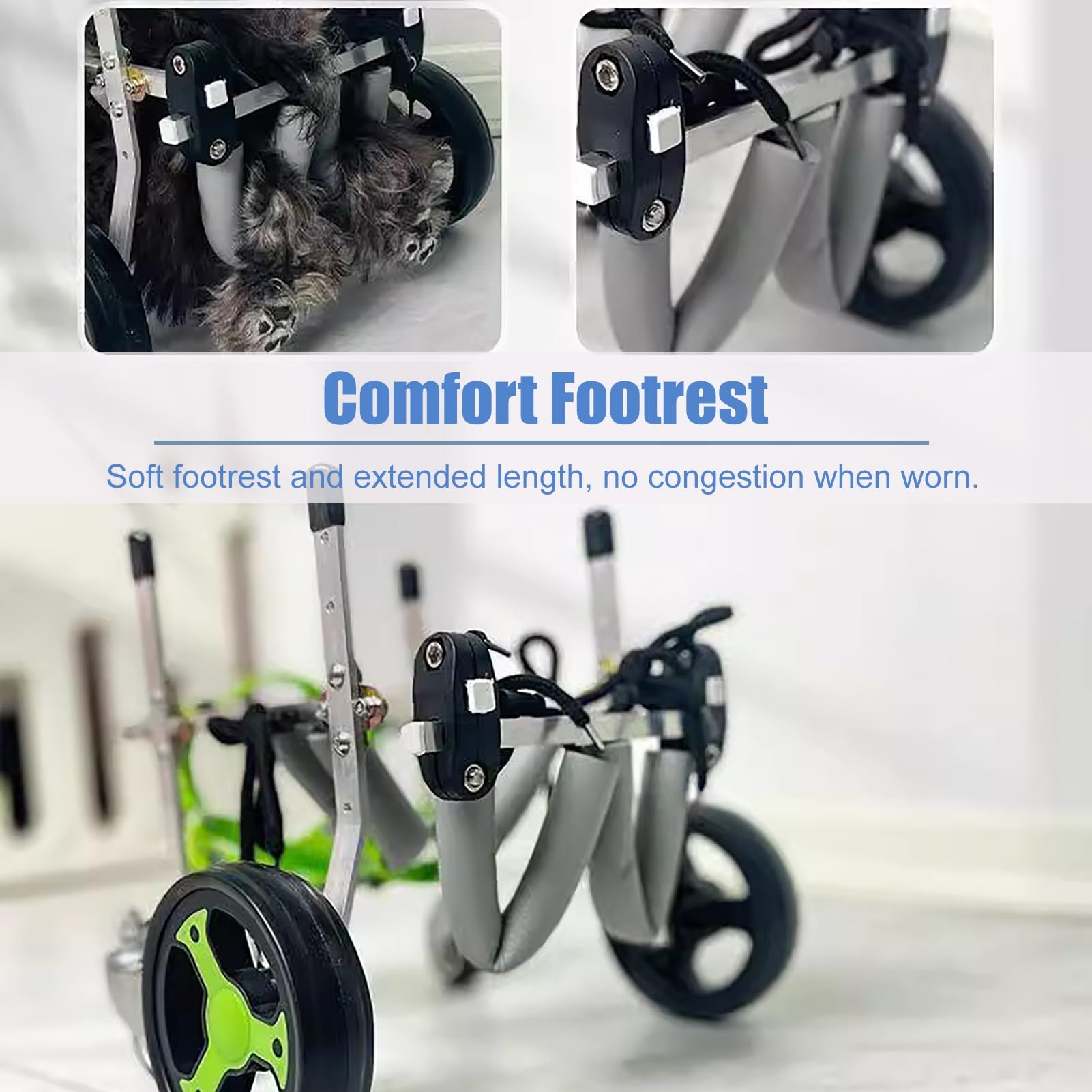Dog Wheelchair for Back Legs - 4-Wheel Mobility Aid & Rehabilitation Support Cart for Disabled Dogs - Helps Pets Stand & Walk (Size XS) - Ideal for Post-Surgery Recovery & Daily Mobility Assistance