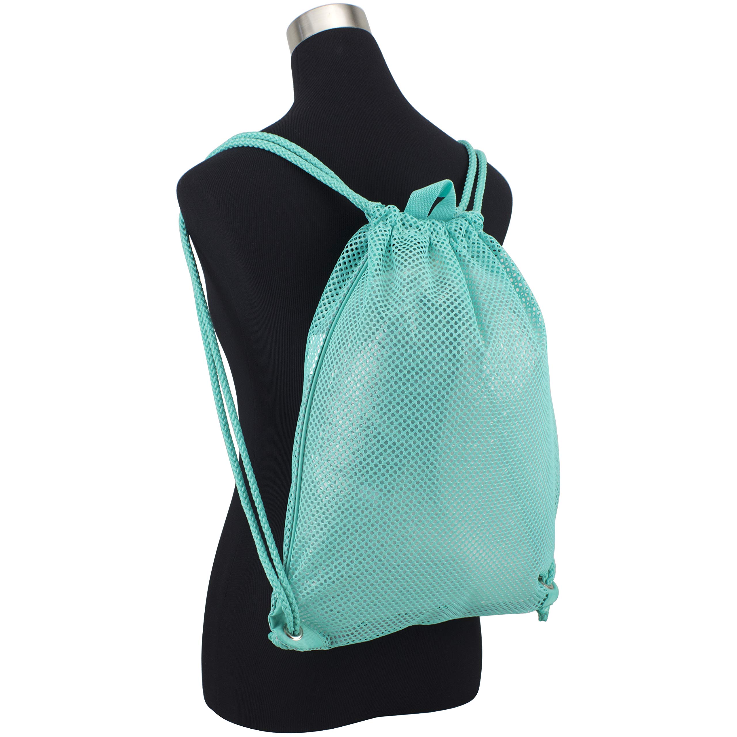 EastSport Lightweight Mesh Drawstring Backpack - Breathable Gym Sackpack for Travel, College, Shopping & Beach | Perfect for Sports, Workouts & Daily Use