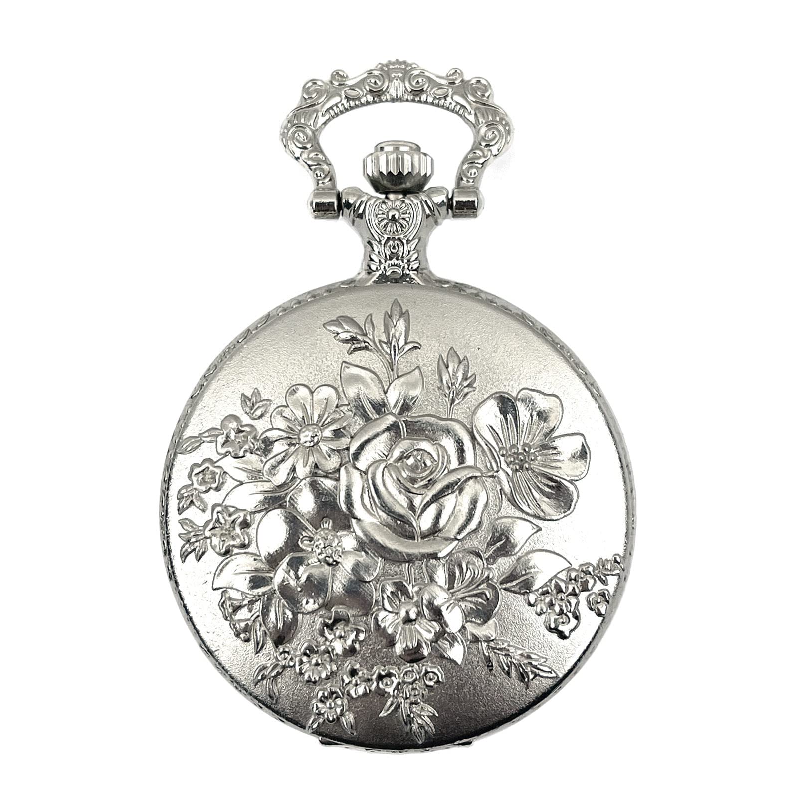 Vintage Steampunk Rose Series Quartz Pocket Watch with Chain - Antique Retro Style for Men & Women - Perfect for Cosplay, Gifts, and Victorian Fashion Accessories