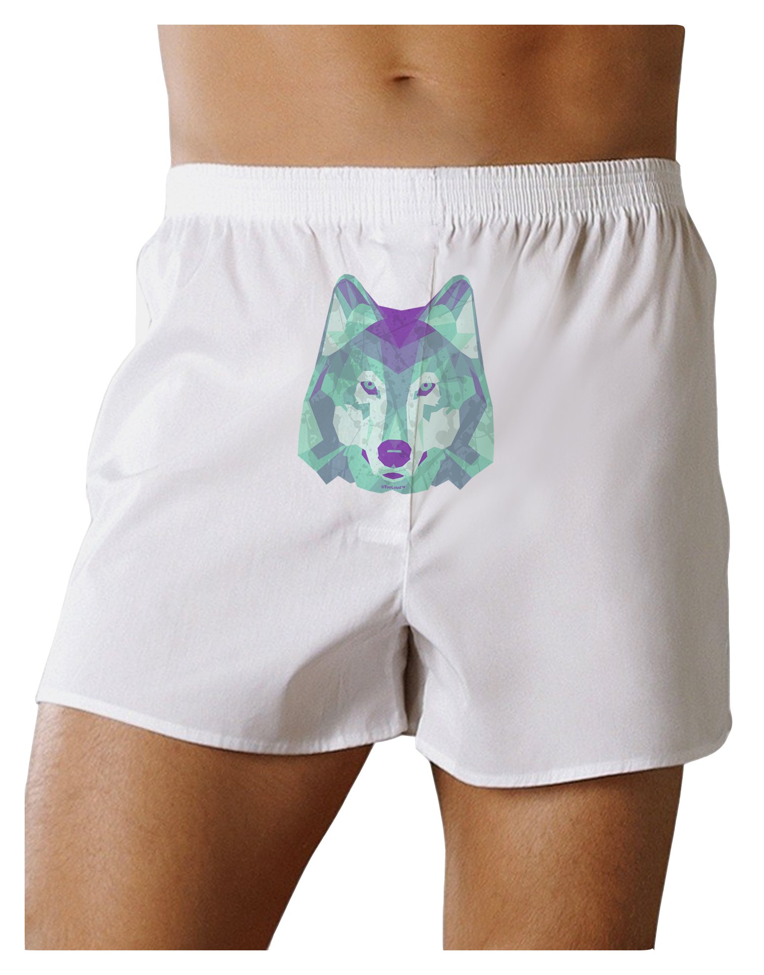 Geometric Wolf Print Boxer Shorts for Men - Stylish & Comfortable Underwear for Casual Wear, Sleep & Lounge