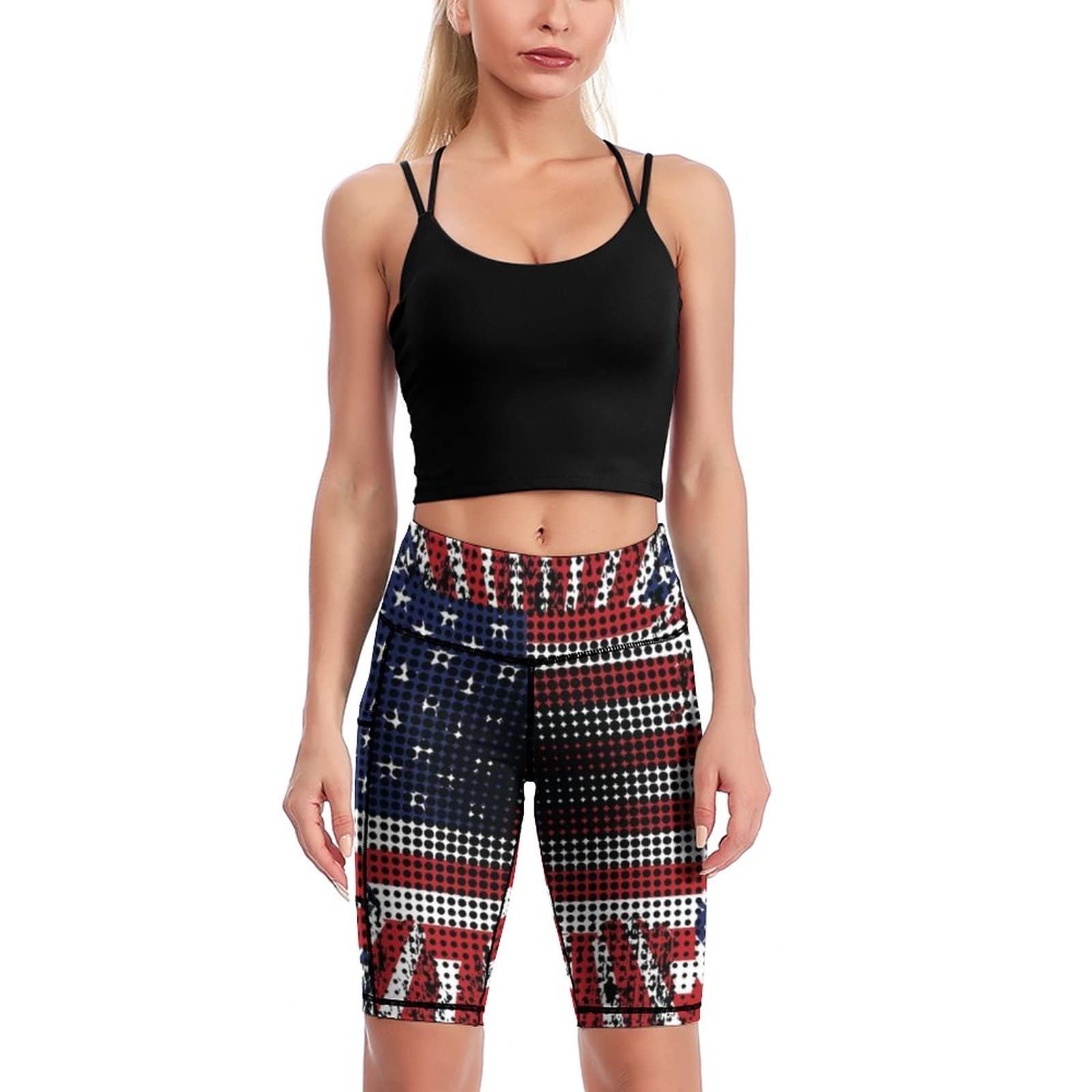 DOUBLE WINGS Women's High Waist Biker Shorts - Yoga, Running, Workout Shorts with Side Pockets - S-2XL - Perfect for Gym, Cycling & Everyday Wear