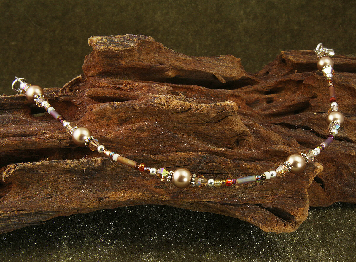 Topaz Almond Pearl Beaded Anklet - Elegant Bohemian Ankle Bracelet for Women | Perfect for Summer, Beach, Weddings & Boho Fashion
