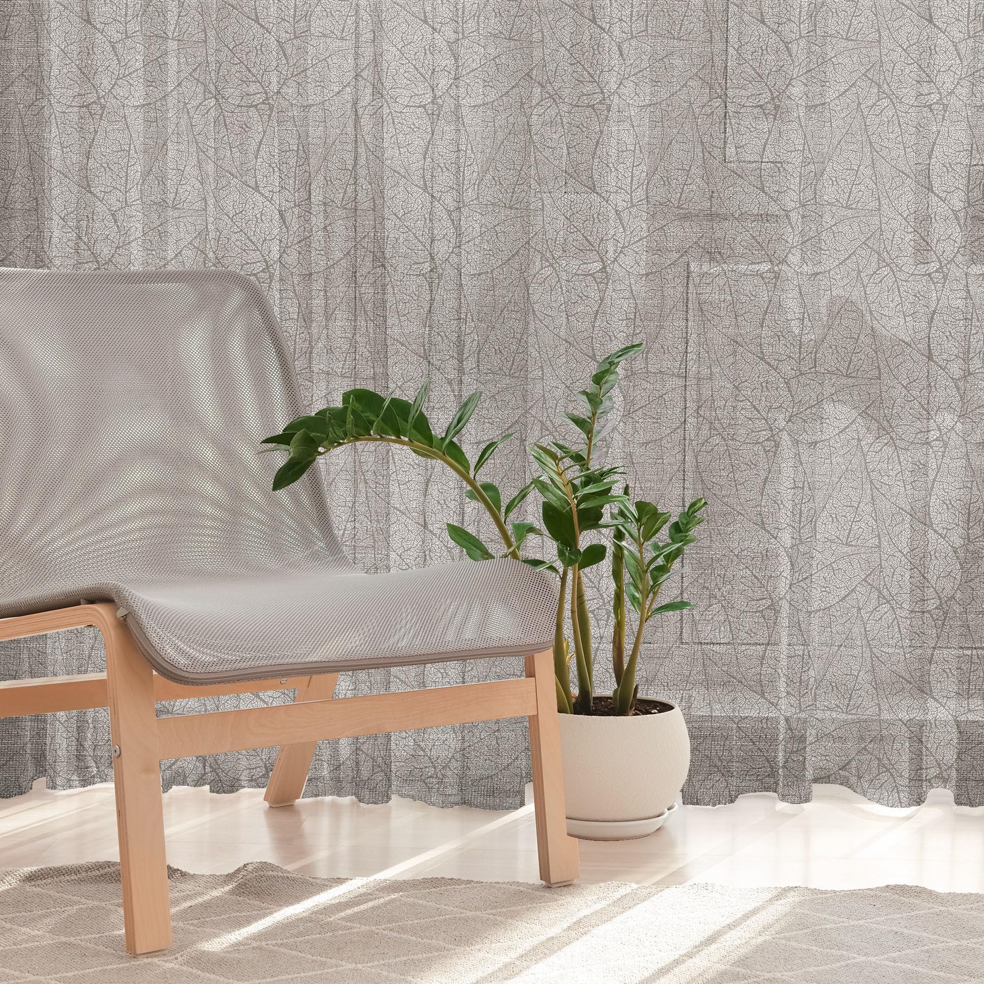 Ambesonne Black White Abstract Leaf Tulle Curtains with Rod Pocket - Monochrome Vein Swirl Design Sheer Drapes for Living Room, Bedroom, Wedding (2 Panels, 108
