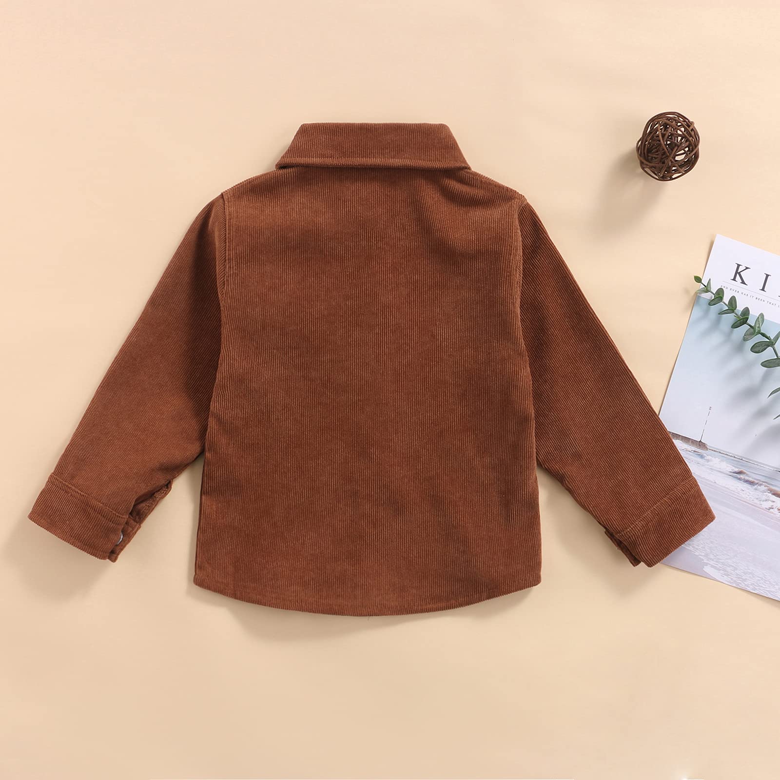 Ledy Champswiin Corduroy Button Down Shirt for Toddler Boys | Spring & Fall Long Sleeve Outerwear | Perfect for Playdates, School & Family Outings