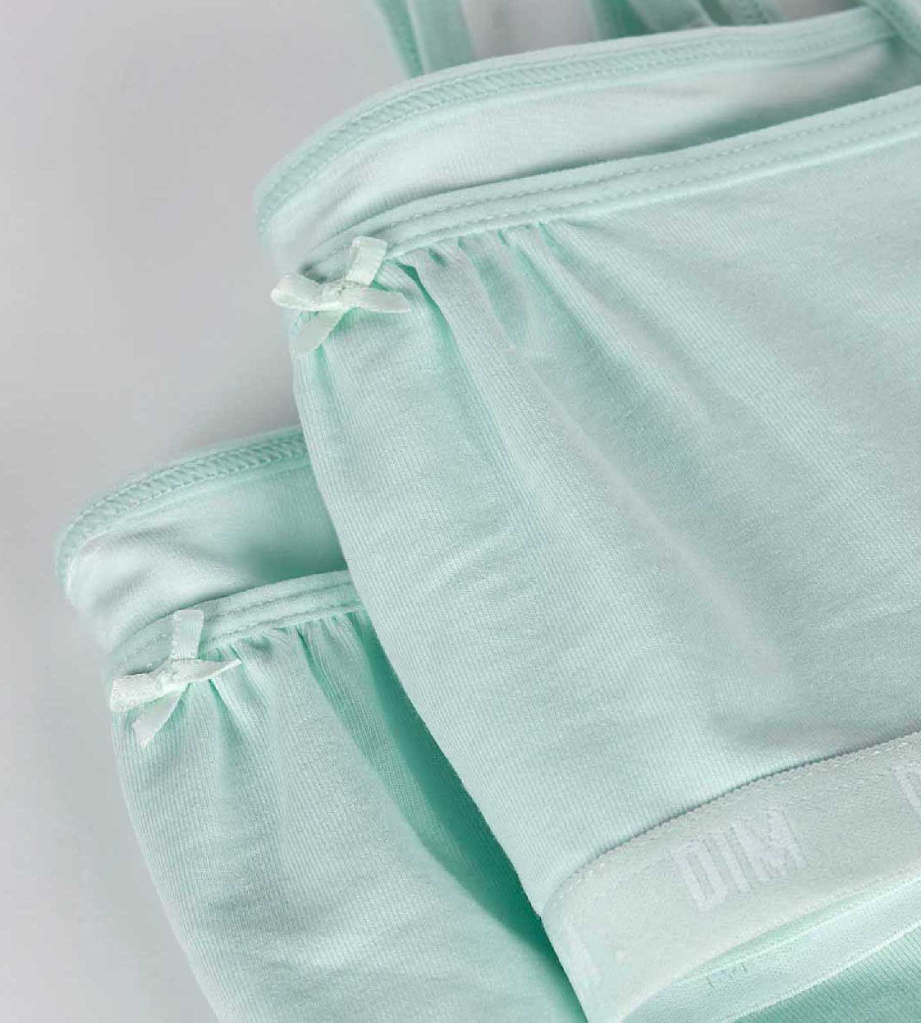 Organic Cotton Wire-Free Bralette 2-Pack - Pastel Blue Skin Care - Comfortable Lounge & Sleep Wear for Women