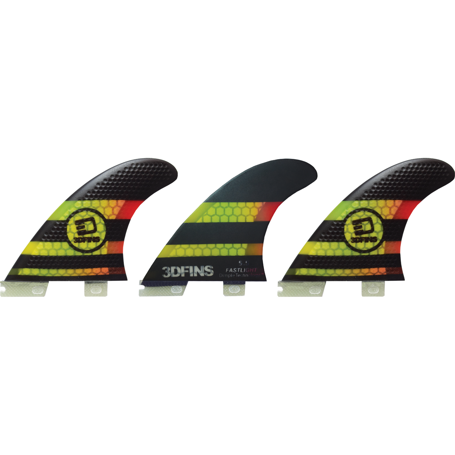 3D Fastlight Thruster Surfboard Fins Set of 3 - 5.5