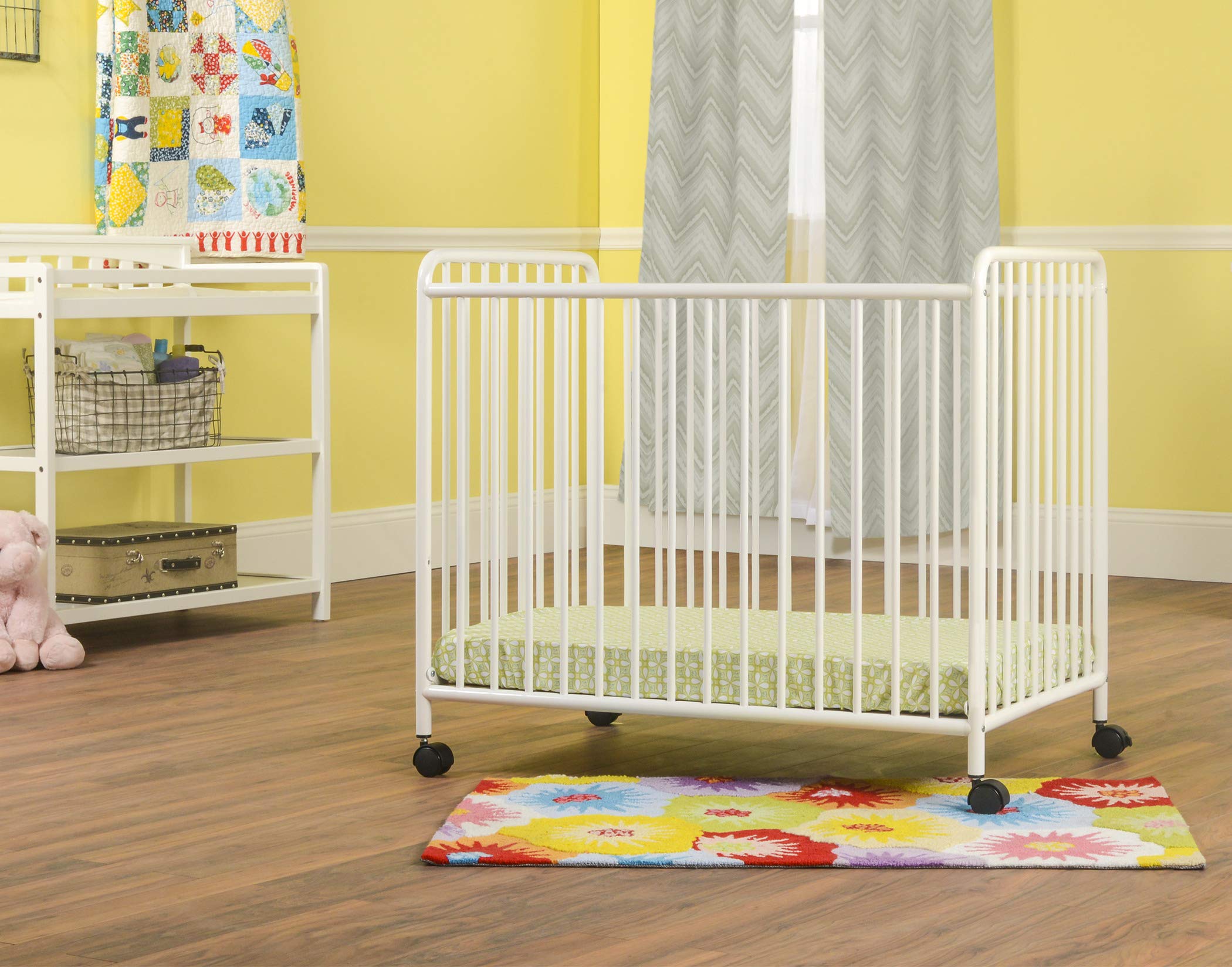 Child Craft Siesta Metal Portable Crib - Non-Folding Design with 2