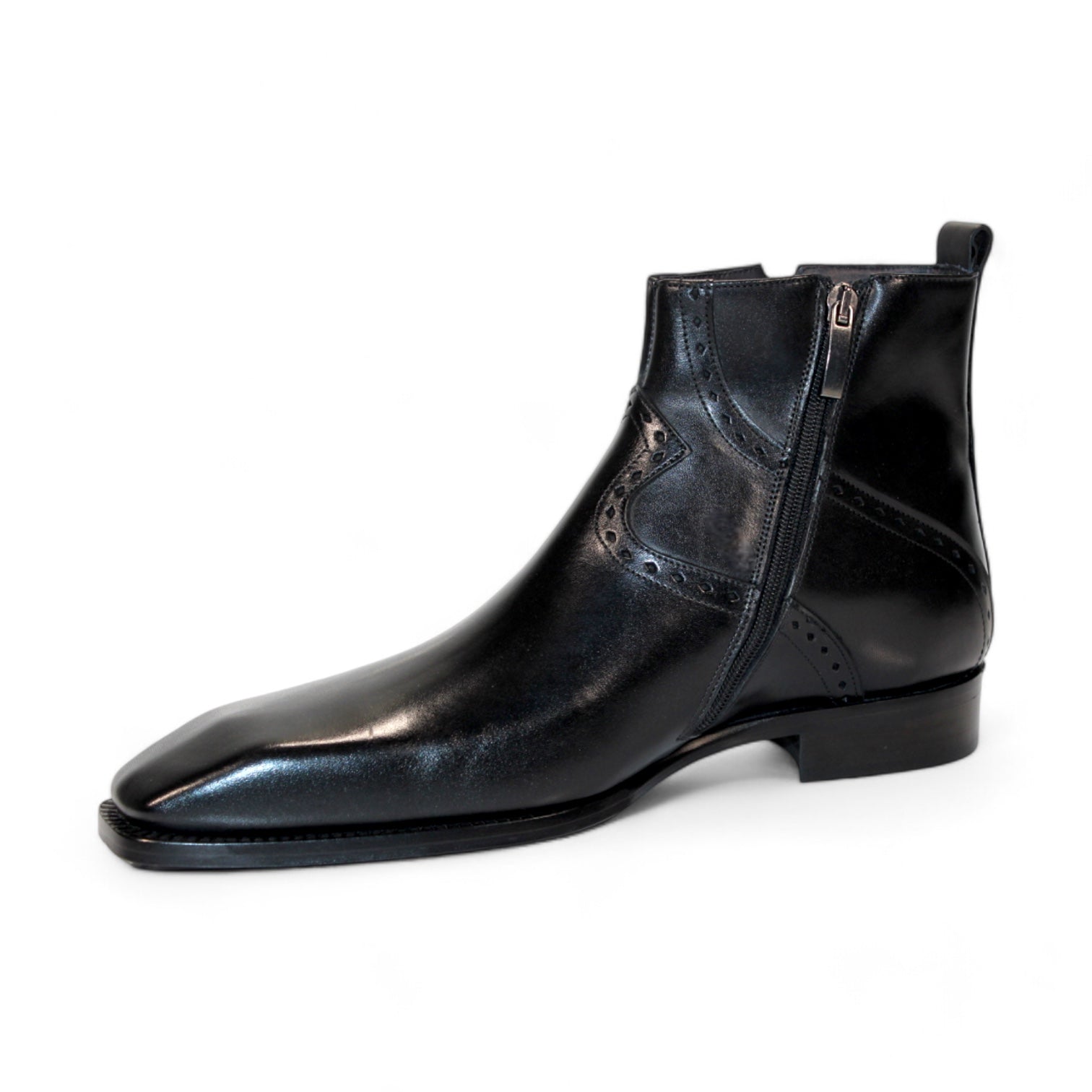 Duca Di Matiste Pedaso Men's Dress Shoes - Premium Black Leather Formal Shoes for Business, Wedding & Special Occasions