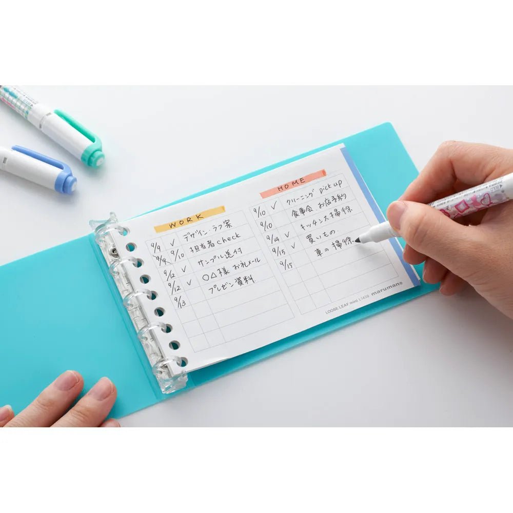 Maruman Write Easy Organize Mini Loose Leaf Notebook - Portable Refillable Planner for School, Office & Journaling - Perfect for Students, Professionals & Creative Note-Taking