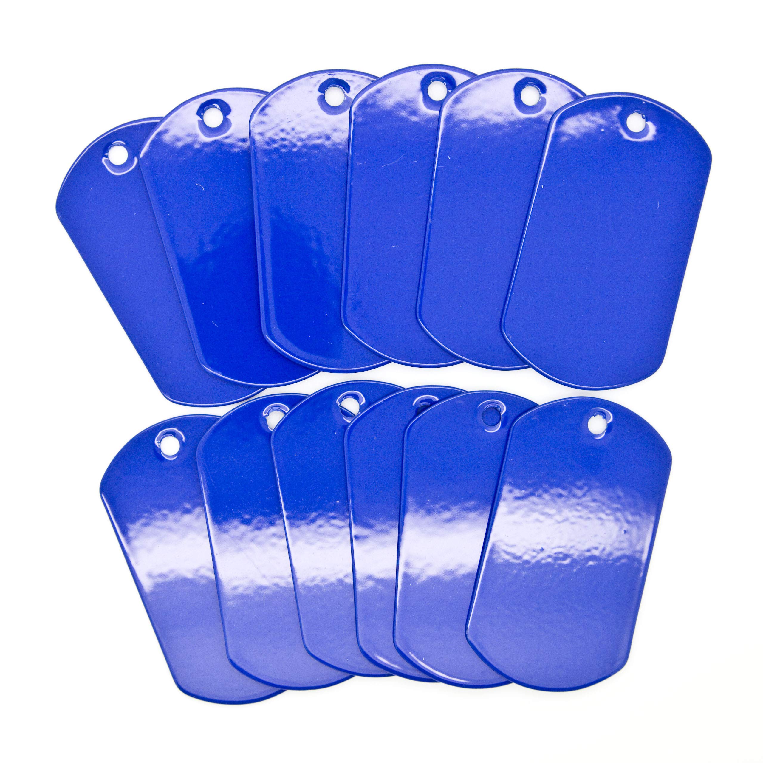 100 Pack Blue Stainless Steel Military Dog Tags - Heavy Duty, Engravable Pet ID Tags for Dogs & Cats - Perfect for Pet Safety, Travel & Outdoor Adventures