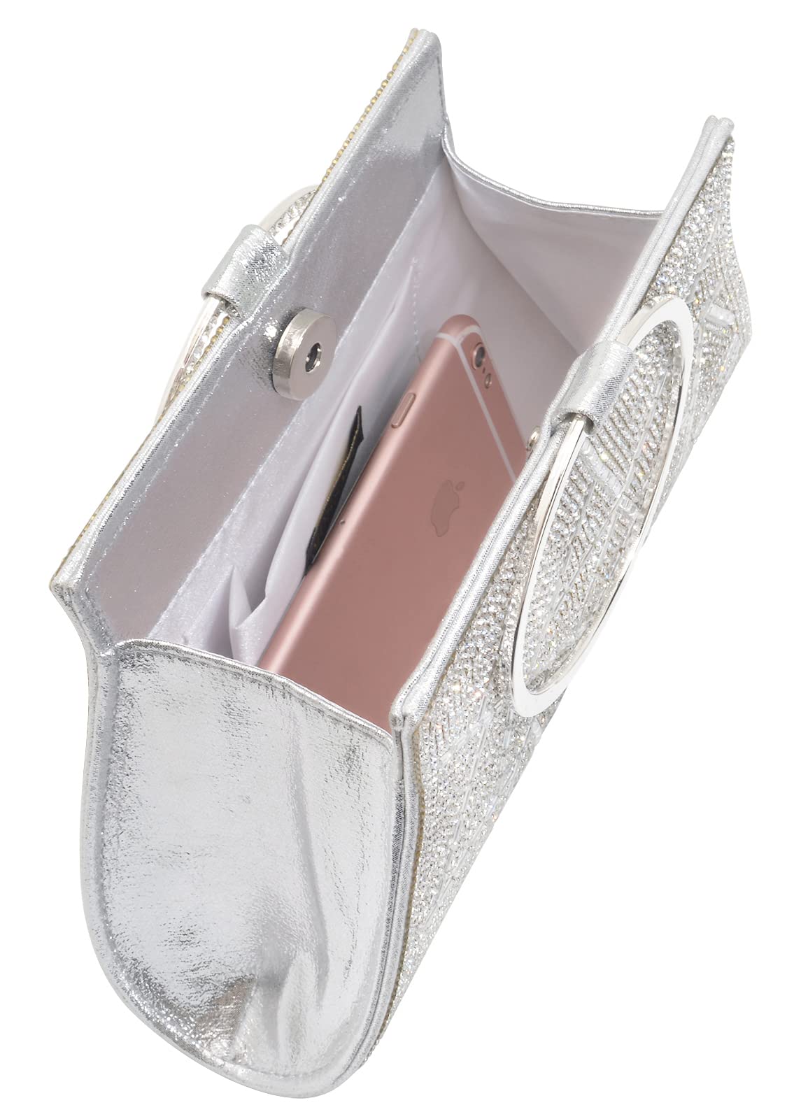 Elegant Crystal Clutch Purse for Bride & Bridesmaids - Women's Wristlet Evening Bag for Weddings, Prom & Special Occasions