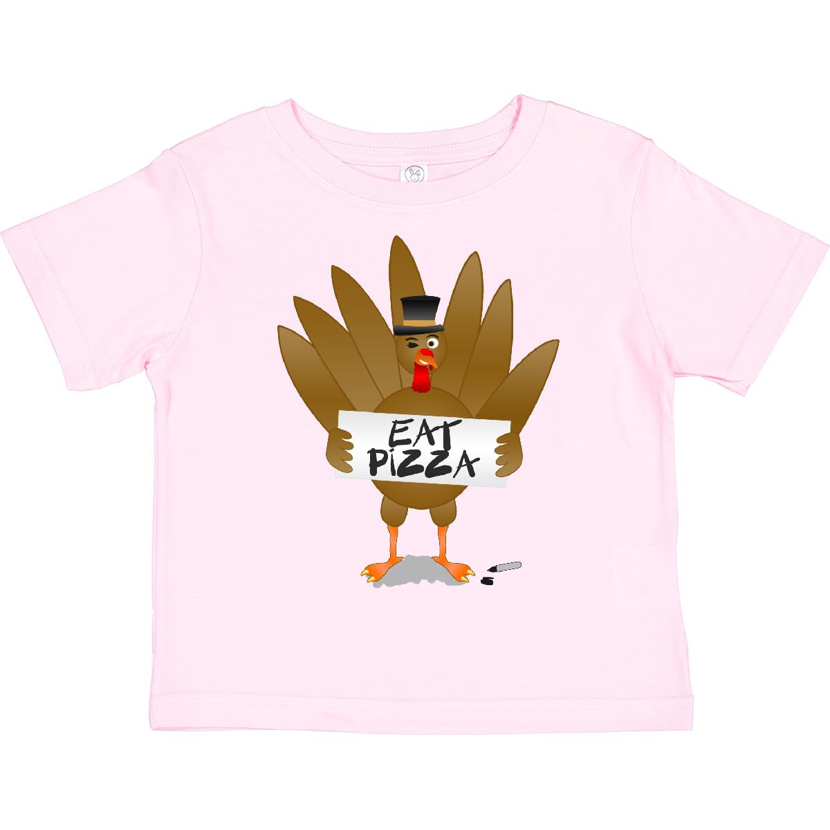 Eat Pizza Turkey Toddler T-Shirt - Funny Thanksgiving Kids Shirt - Cute Holiday Family Matching Outfits for Thanksgiving Dinner & Christmas Celebrations