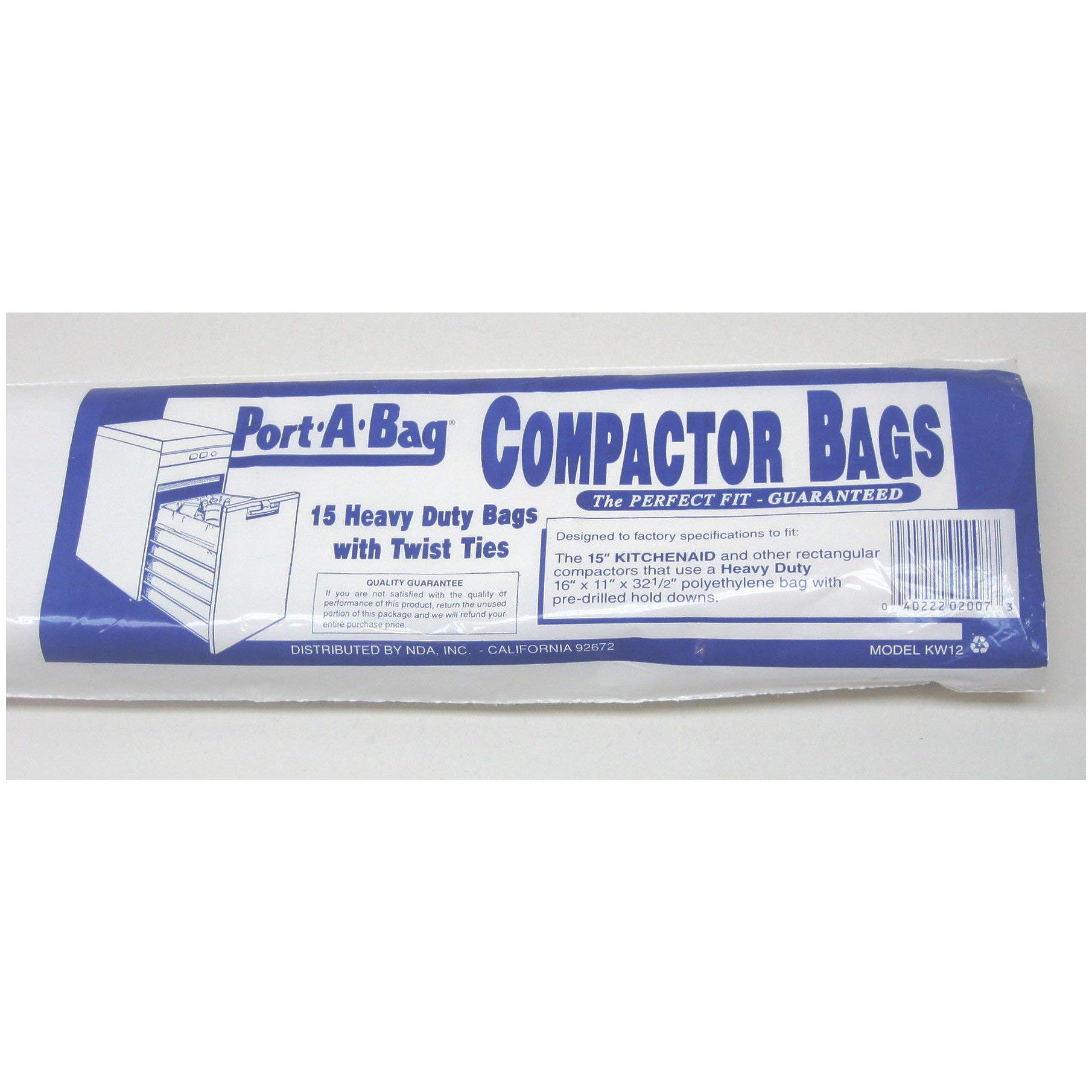 KW12 Heavy-Duty Trash Compactor Bags - 15 Count for Waste Management | Perfect for Home, Office & Commercial Use