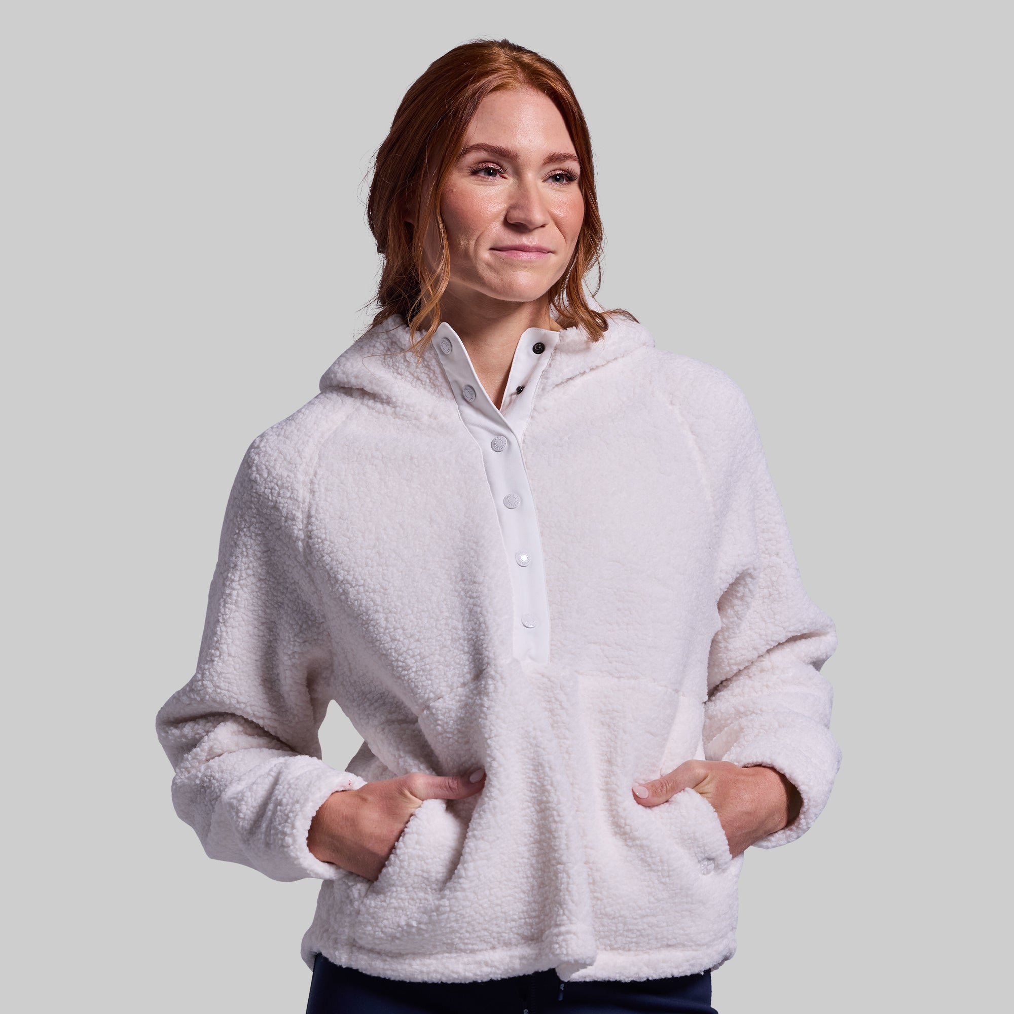 Men's Day Hike Fleece Pullover - Warm & Comfortable Outdoor Jacket for Hiking & Camping (Ivory) - Perfect for Fall & Winter Adventures