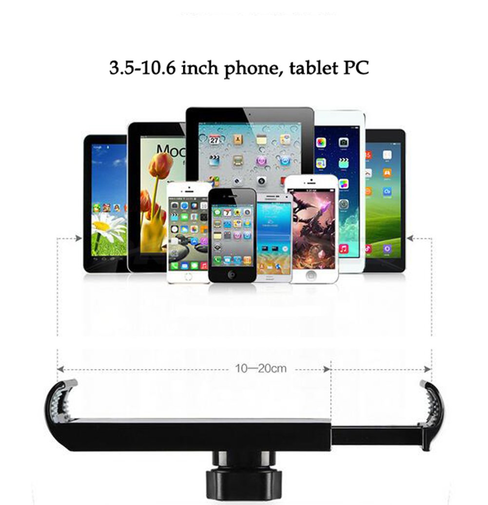 Adjustable Metal Tablet Stand Holder for iPad & Phone - 360° Rotating, 4-10.6
