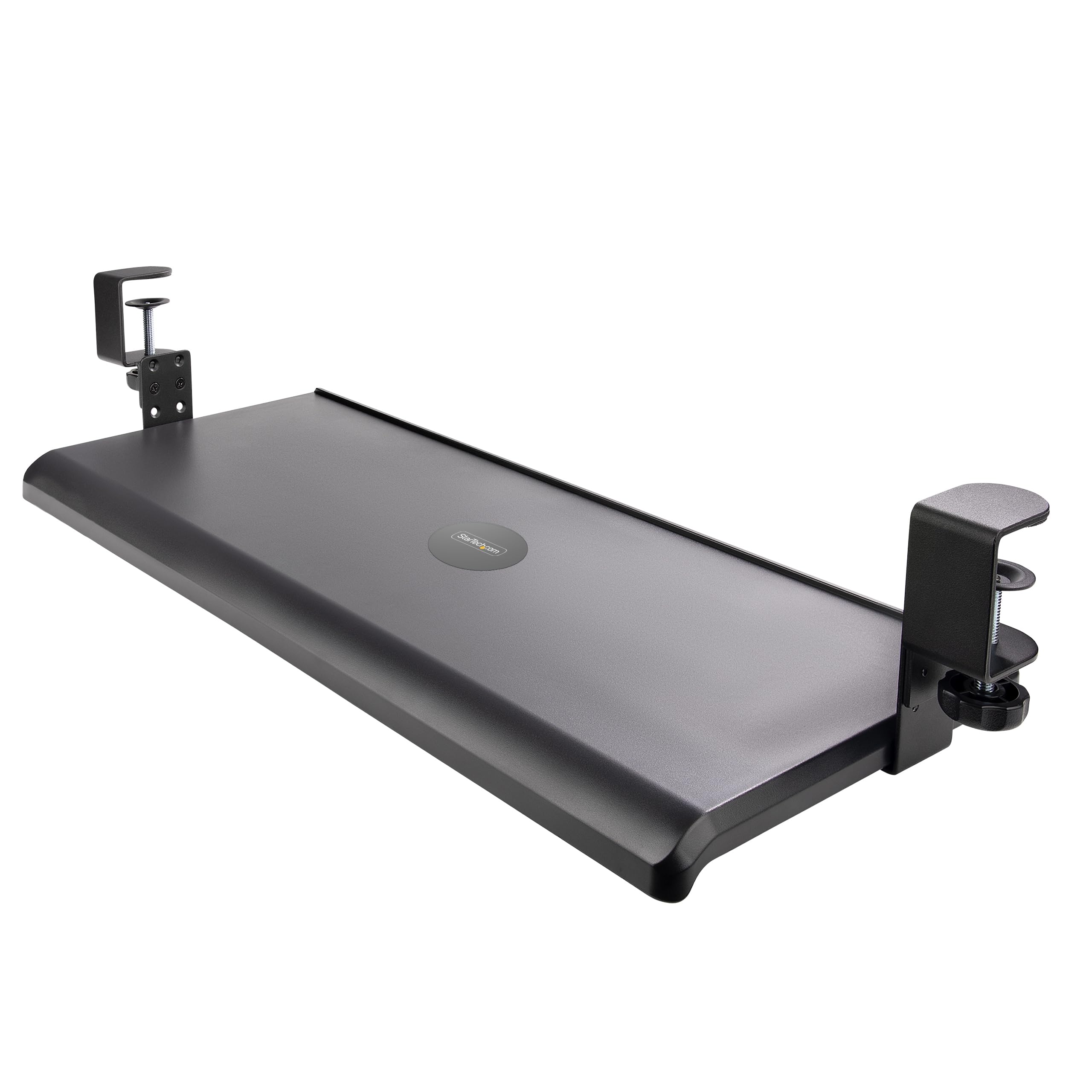 StarTech.com Under Desk Keyboard Tray - Ergonomic Clamp-On Keyboard Holder with Adjustable Height & Sliding Drawer for Mouse (Supports Up to 26.5lbs/12kg) | Perfect for Home Office, Gaming Setup & Workspace Organization | TAA Compliant