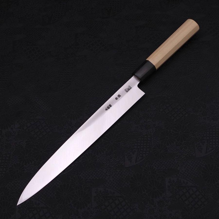 Premium Yanagiba Sushi Knife - Blue Steel #2 Kasumi with Buffalo Handle 240mm - Perfect for Sushi Chefs & Japanese Cuisine Lovers