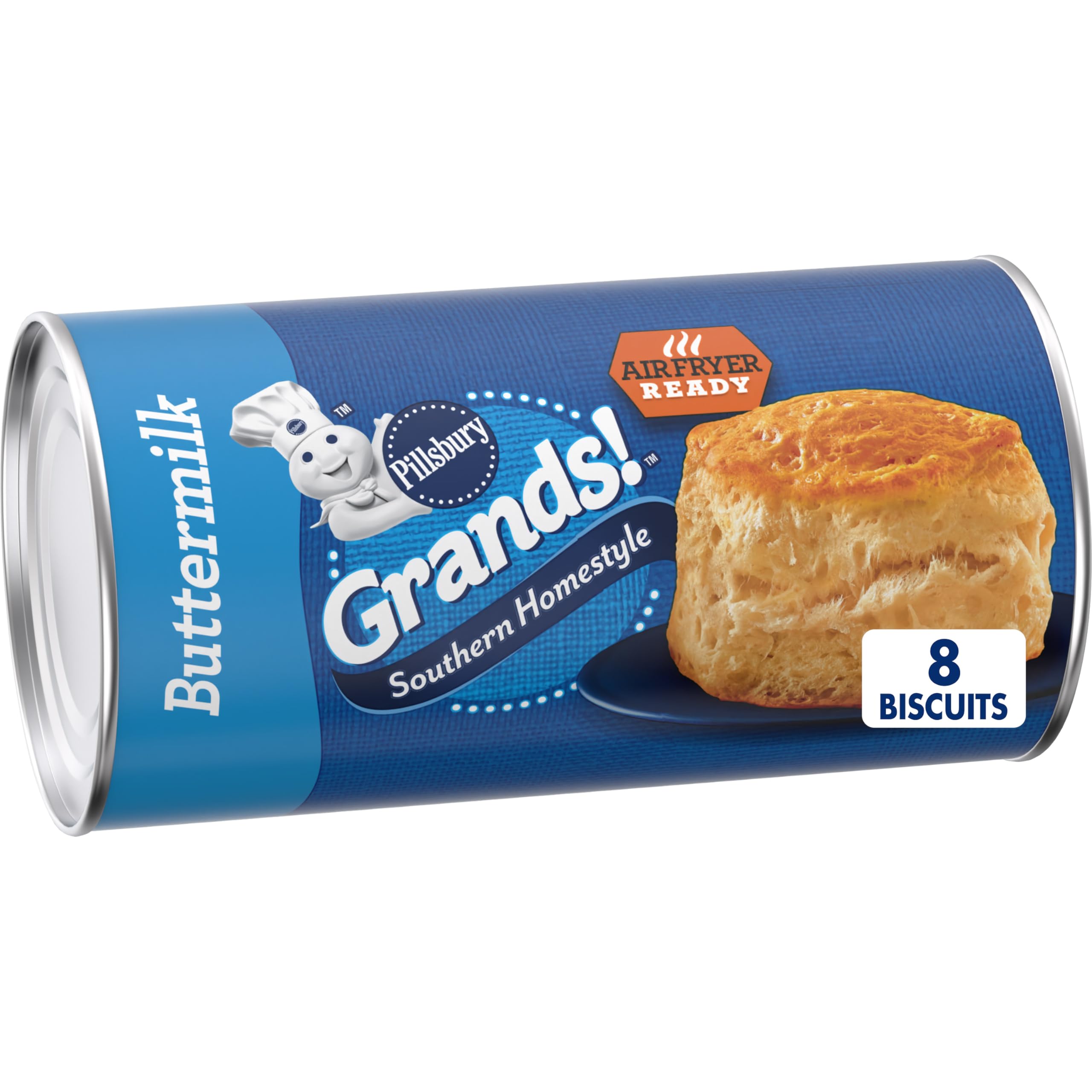 Pillsbury Grands! Southern Homestyle Buttermilk Refrigerated Biscuit Dough - 8 Large Buttermilk Biscuits (16.3 oz) - Perfect for Breakfast, Brunch & Family Gatherings