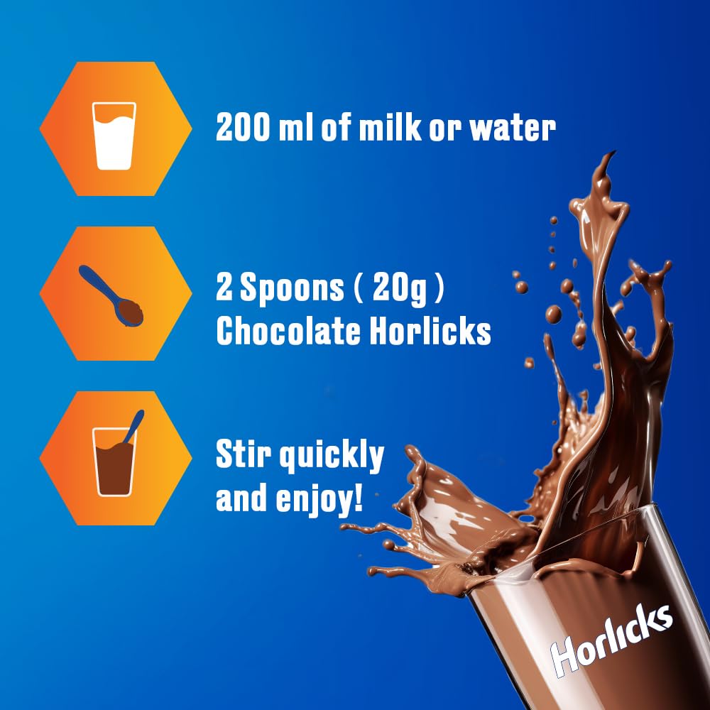 Horlicks Chocolate Nutrition Drink Powder - 750g Pouch | Delicious & Nutritious Meal Replacement for Kids & Adults | Perfect for Breakfast, Snacks & Post-Workout Recovery