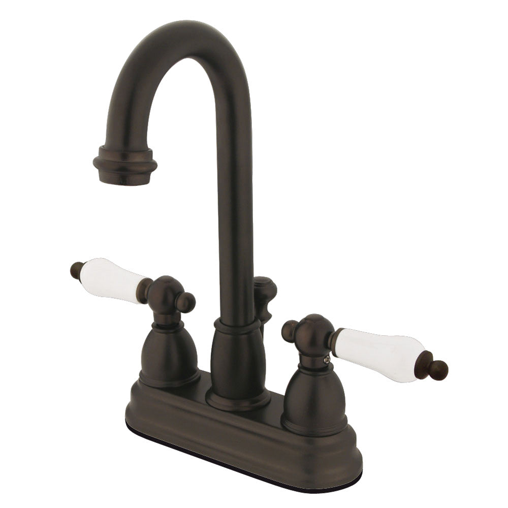Kingston Brass KB3615PL 4-Inch Centerset Bathroom Faucet - Polished Nickel Finish for Vanity Sink, Perfect for Modern Home & Hotel Renovation