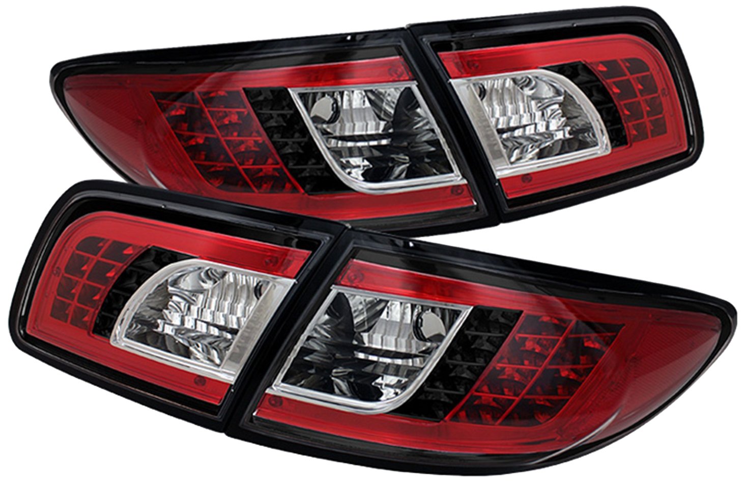Spyder 5006066 LED Tail Lights for Mazda 6 2003-2008 4/5 Door Sedan (Excludes Wagon) - Black Housing | Upgrade Your Car's Rear Lighting for Enhanced Safety & Style