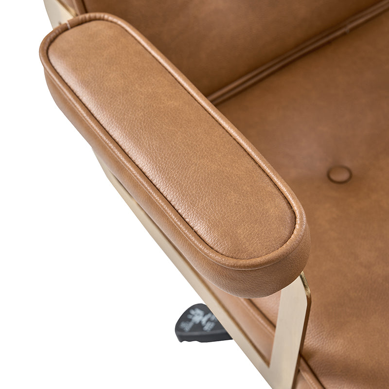 Denise Upholstered Swivel Office Chair - Ergonomic Executive Desk Chair with Adjustable Height & Lumbar Support - Perfect for Home Office, Gaming & Conference Rooms