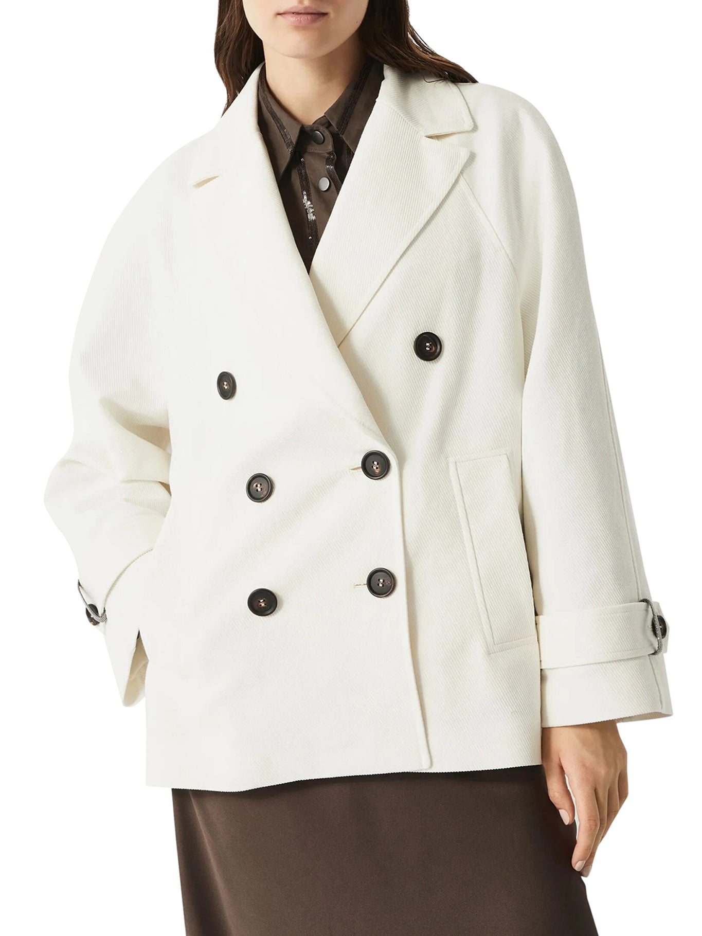 Diagonal Fabric Caban Coat - Stylish & Comfortable Women's Outerwear for Fall & Winter | Perfect for Casual Outings, Travel, and Everyday Wear