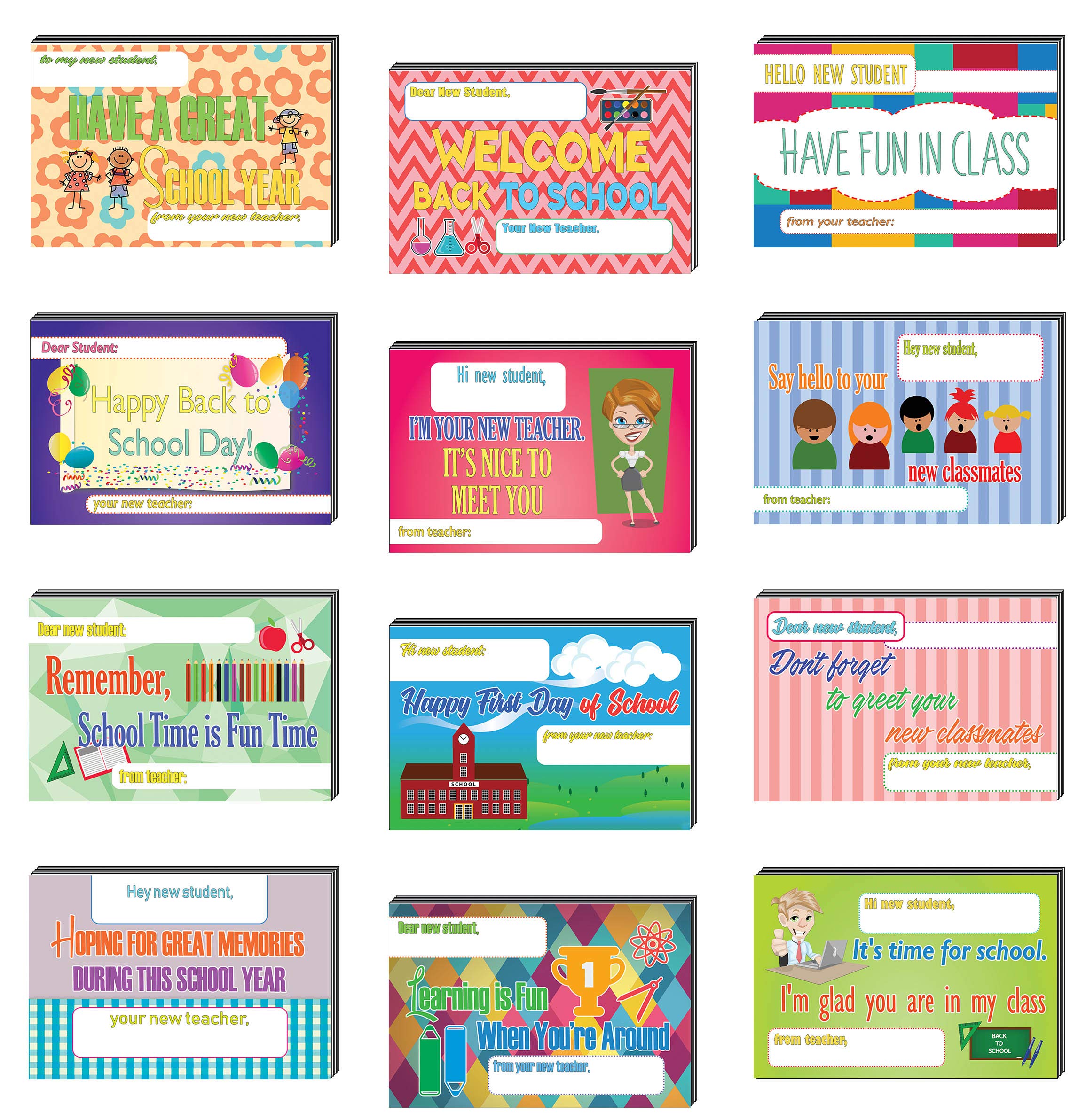 Creanoso 60-Pack Inspirational School Day Postcards - Motivational Note Cards for Teachers & Students - Positive Classroom Giveaways - Perfect for Back to School, Teacher Appreciation & Student Encouragement