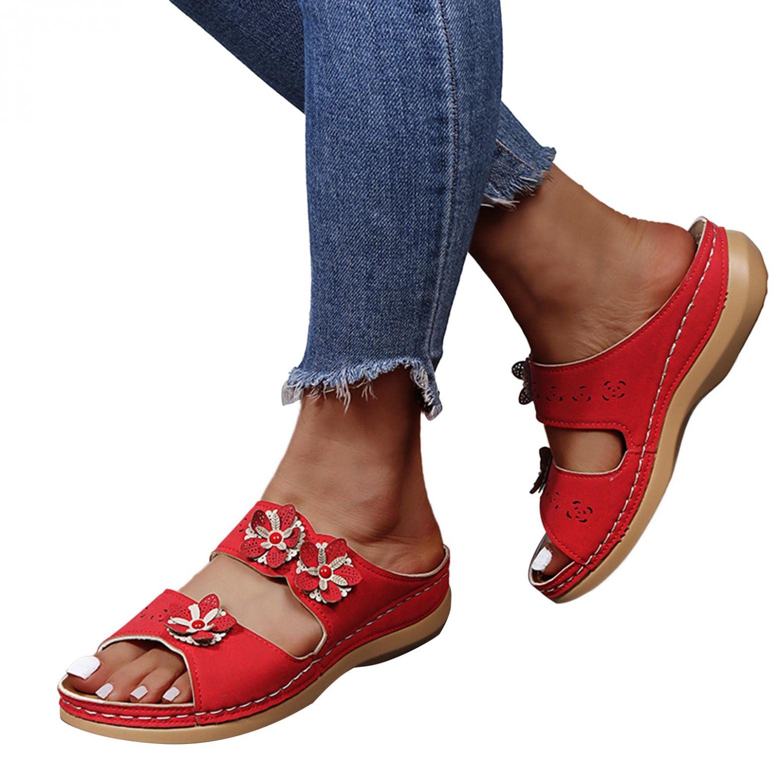 Women's Arch Support Walking Sandals - Comfortable Soft Casual Beach Sandals with Orthotic Support | Perfect for Travel, Hiking & Summer Outings