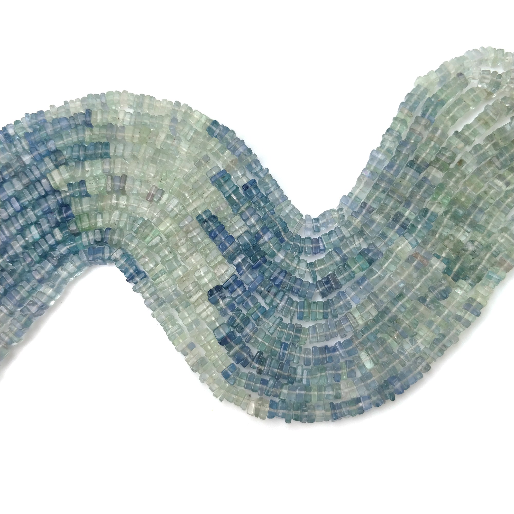 Natural Green Fluorite Gemstone Loose Beads - Untreated Square Heishe Statement Beads (16 Pieces) for Jewelry Making, DIY Crafts, and Healing Crystal Bracelets