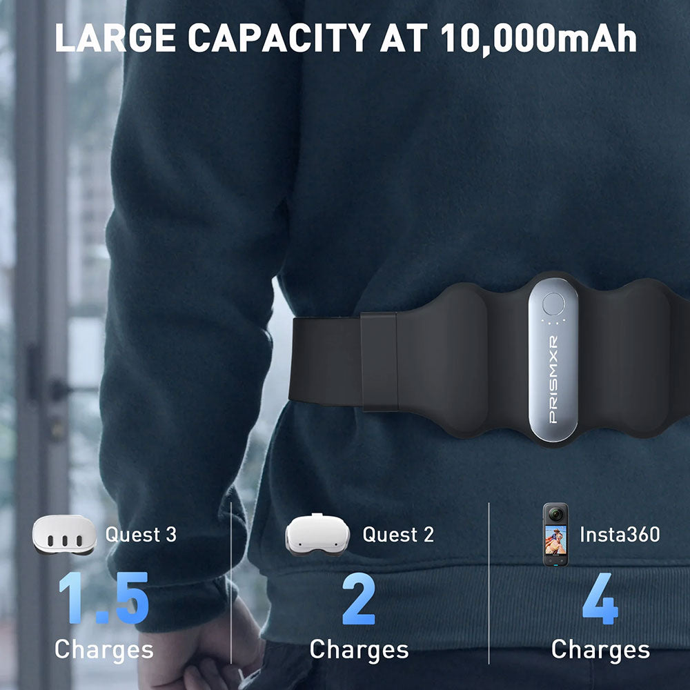 PrismXR Carina W1 Wearable Power Pack - Portable Charger for Smartphones & Devices | Lightweight & Durable | Space Grey | Perfect for Travel, Hiking & Outdoor Activities