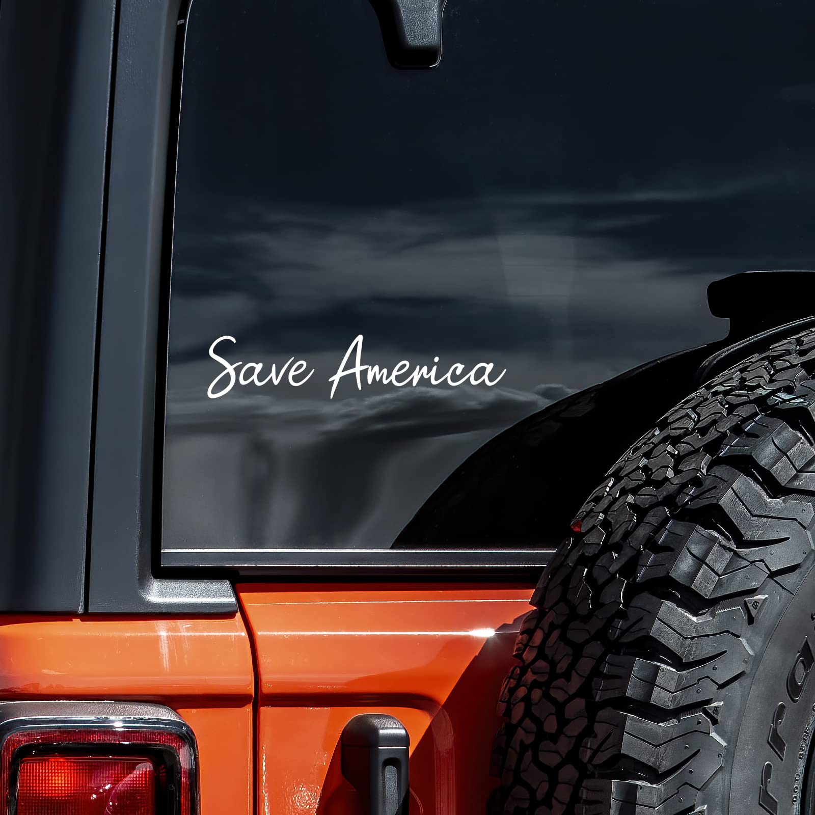 Save America Decal - Patriotic Vinyl Sticker for Cars, Trucks, Walls & Laptops - White 8 Inch Wide - Perfect for 4th of July, Veterans Day & Political Events