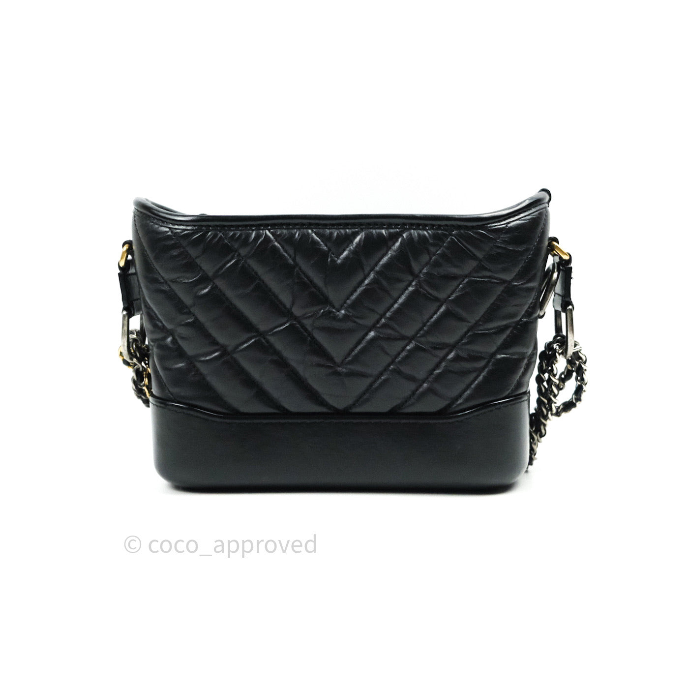 Chanel Small Gabrielle Hobo Bag in Black Calfskin with Chevron Pattern & Mixed Hardware - Luxury Crossbody Purse for Women, Perfect for Date Night & Evening Events