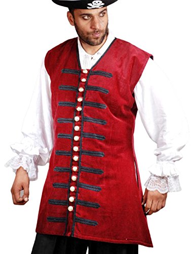 Vest Only: Maroon With Black Lace